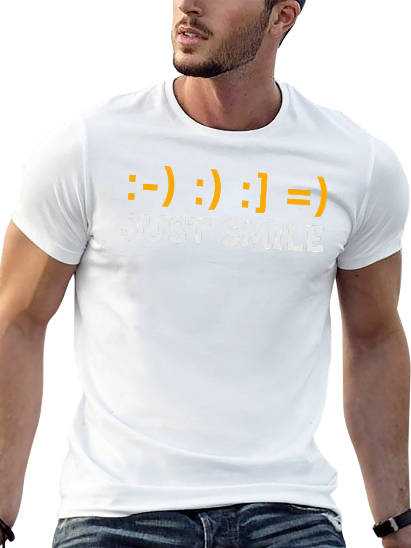 Just Smile T-Shirt - Emoticon Graphic Tee