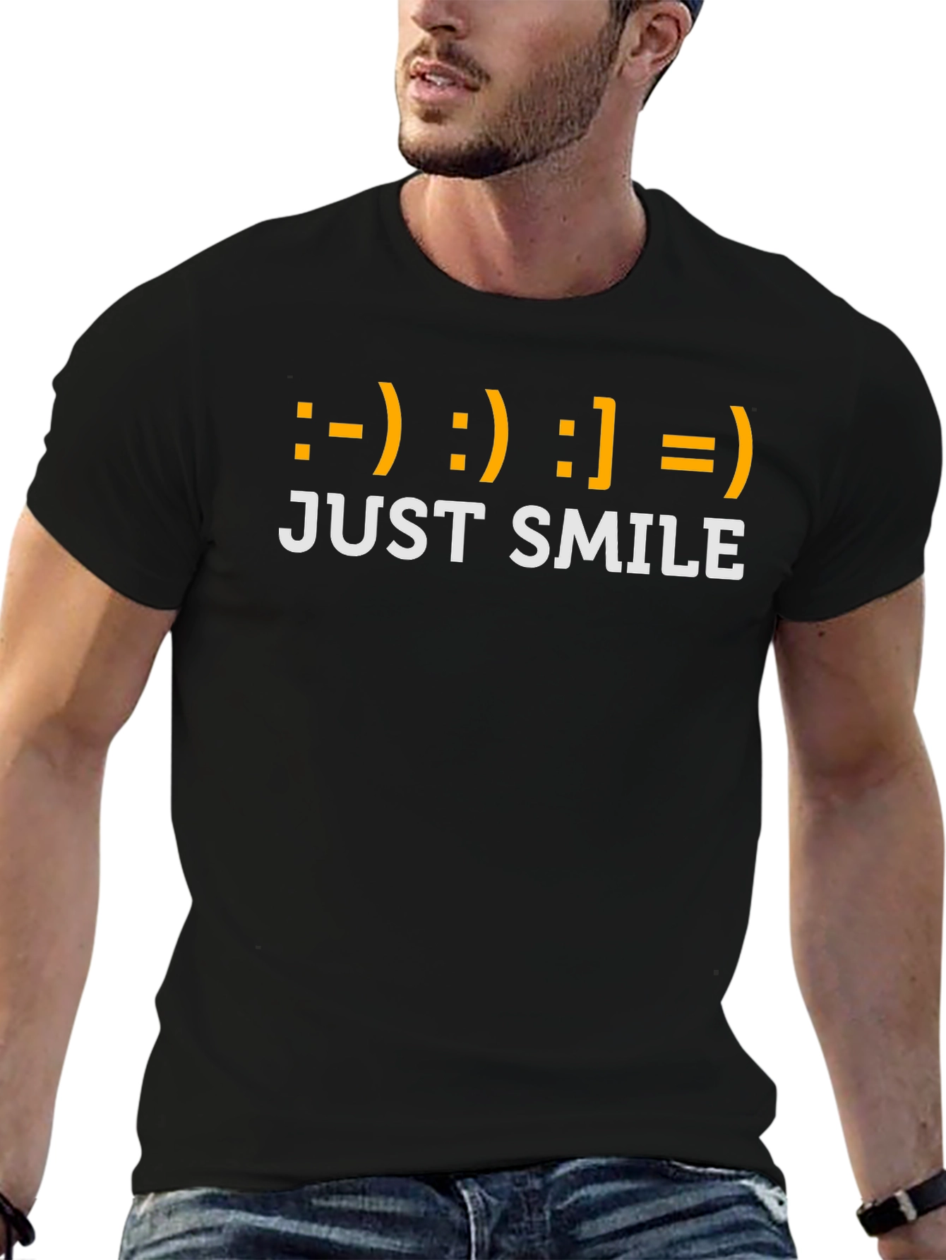 Just Smile T-Shirt - Emoticon Graphic Tee