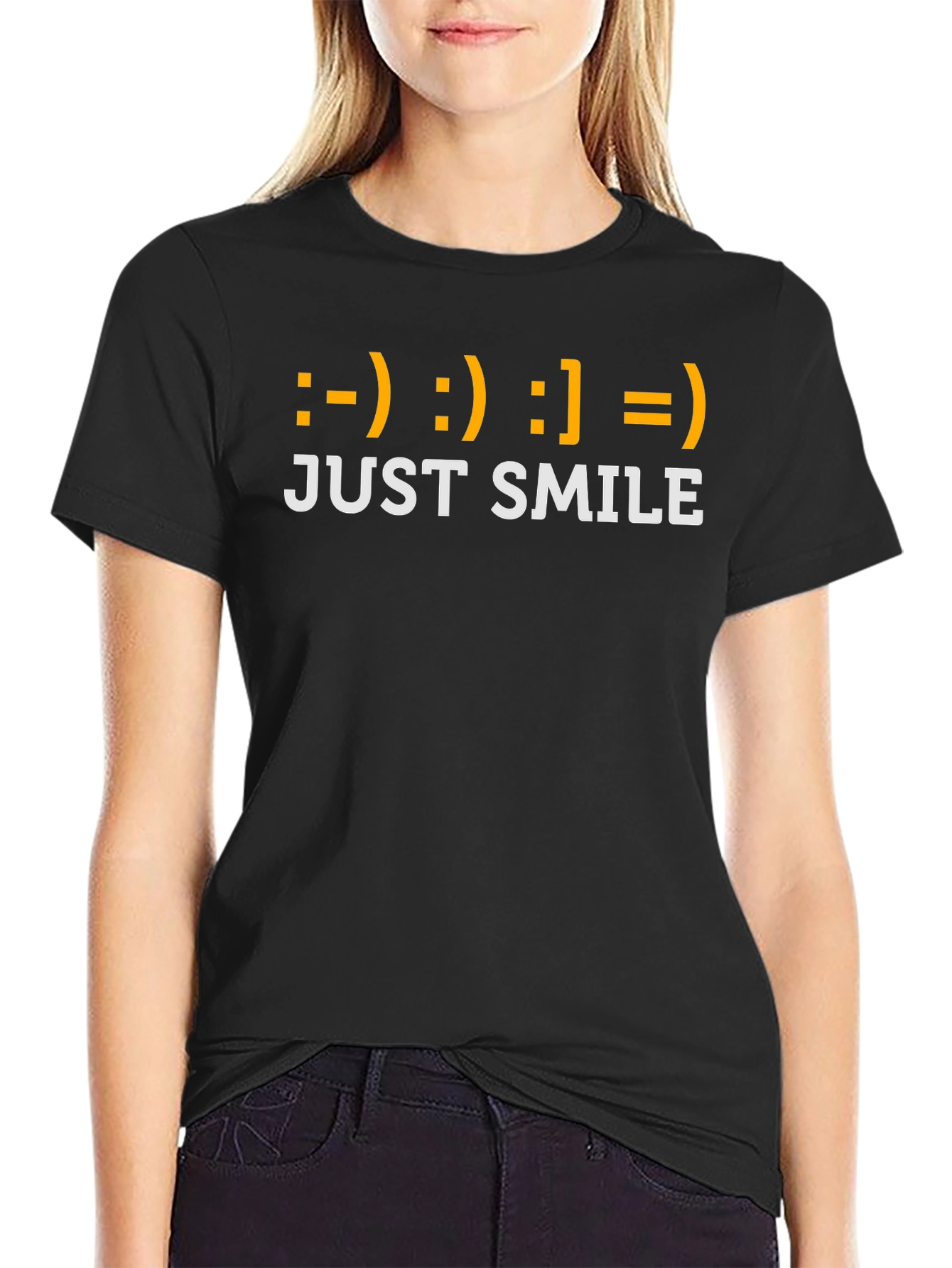 Just Smile T-Shirt - Emoticon Graphic Tee