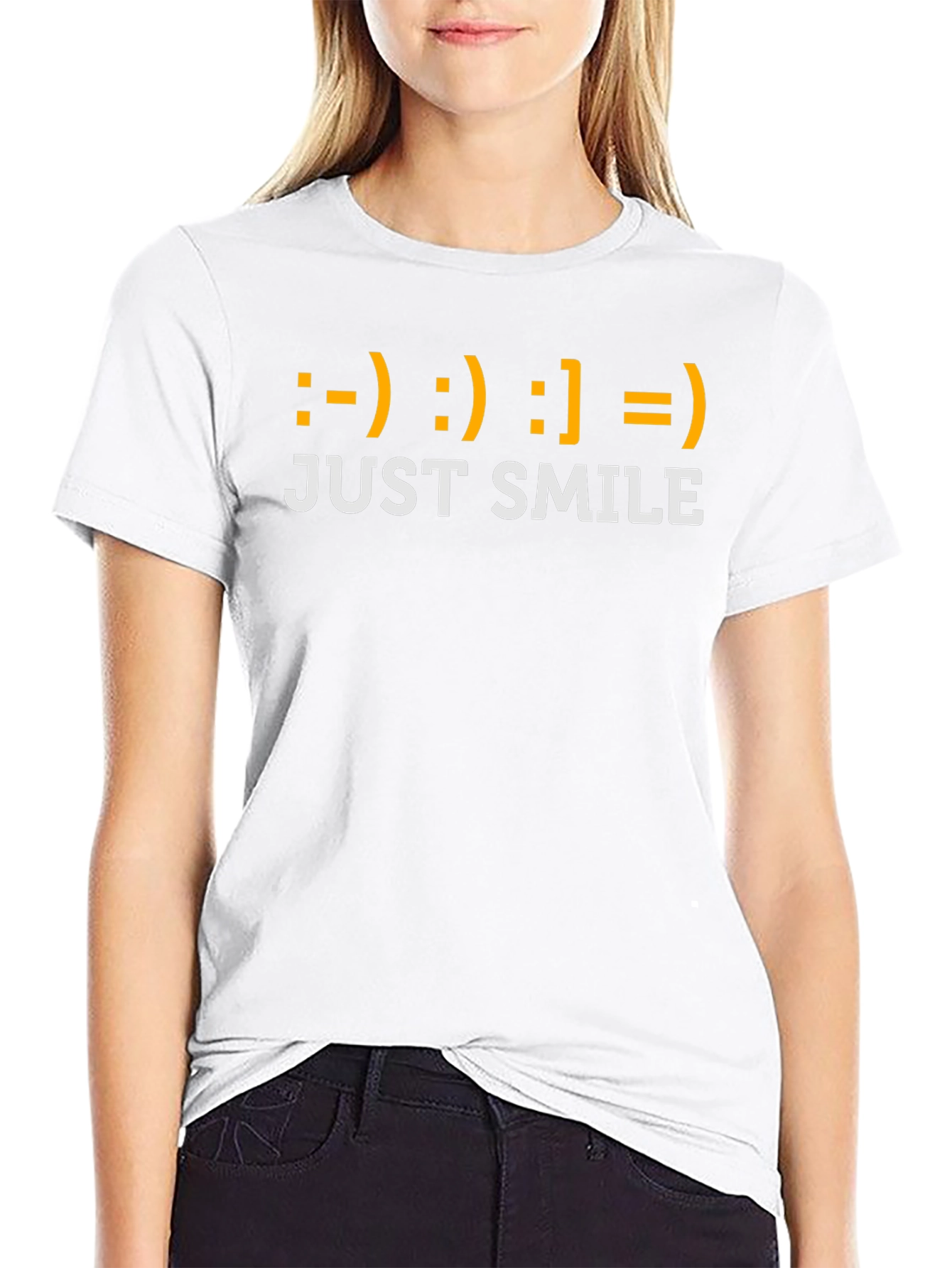 Just Smile T-Shirt - Emoticon Graphic Tee