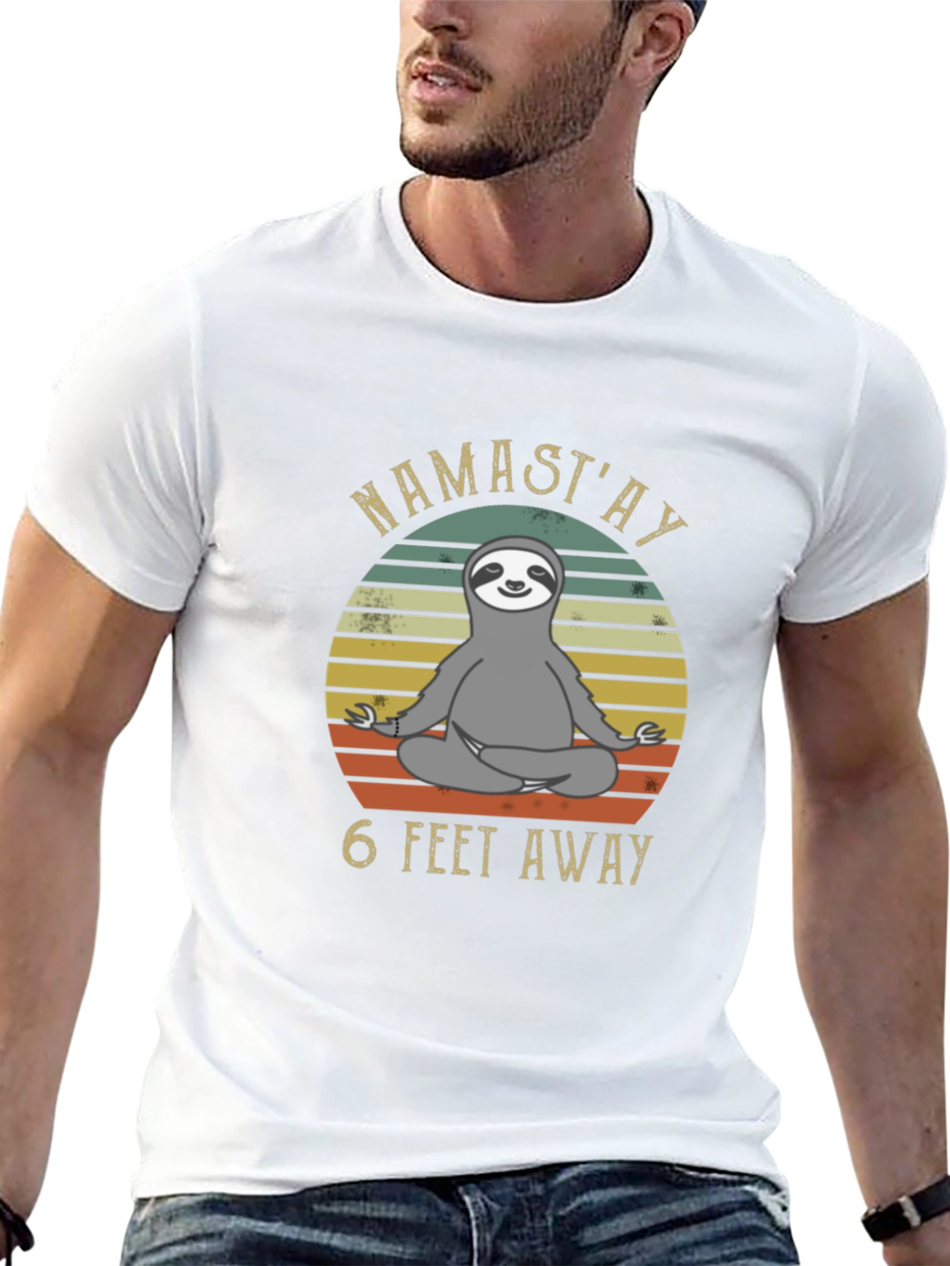 Namastay 6 Feet Away Sloth T-Shirt