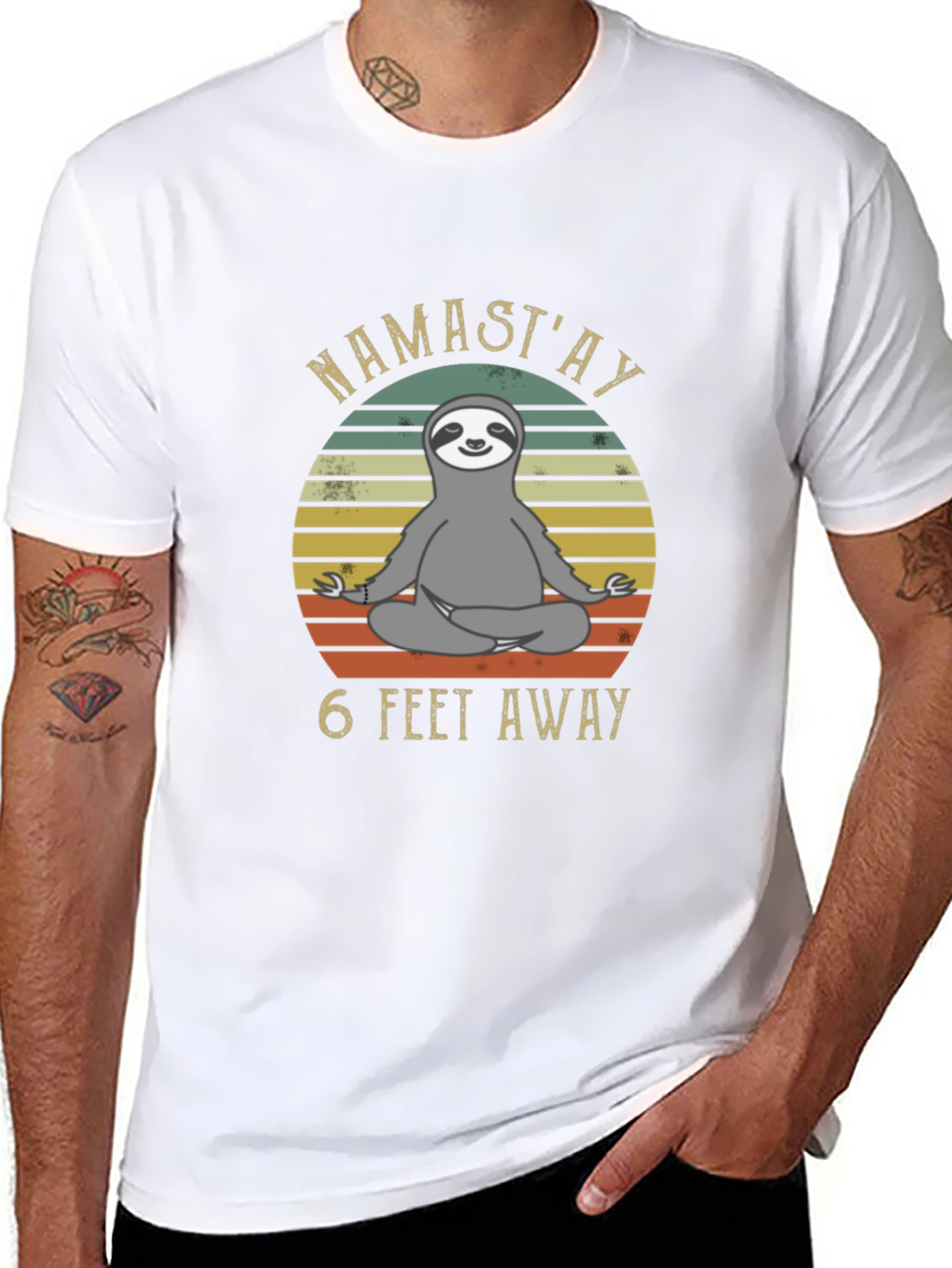 Namastay 6 Feet Away Sloth T-Shirt