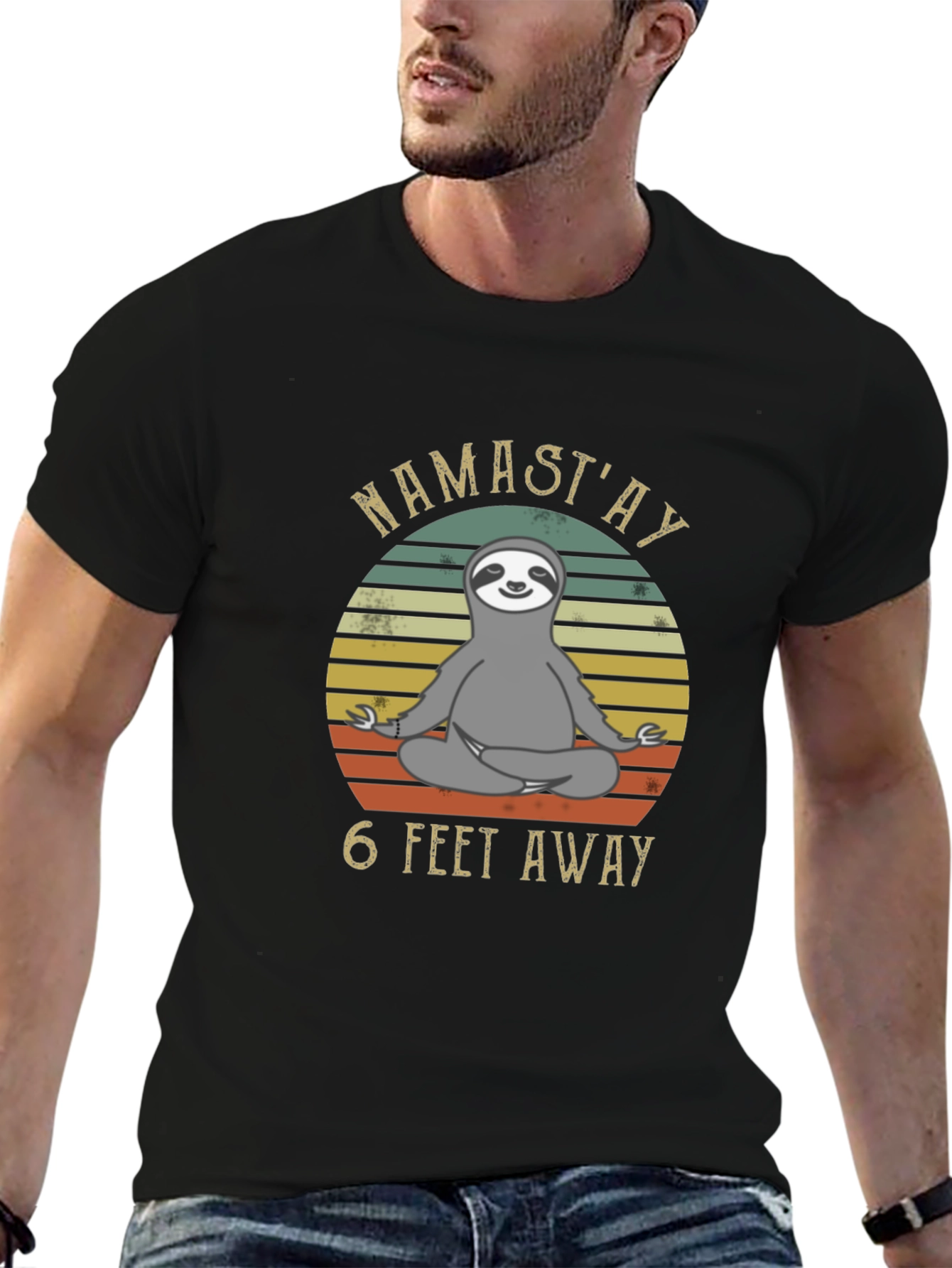Namastay 6 Feet Away Sloth T-Shirt