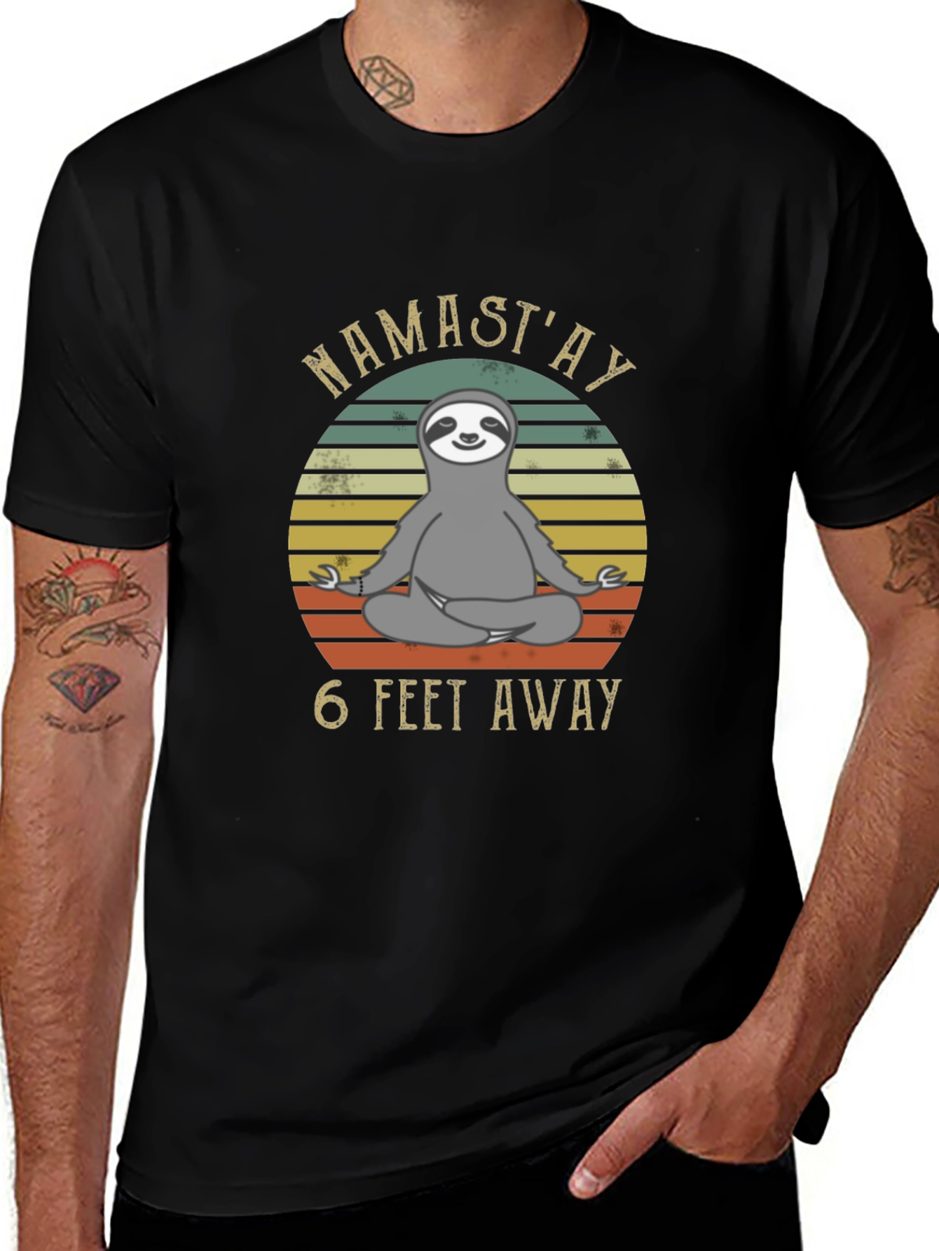 Namastay 6 Feet Away Sloth T-Shirt