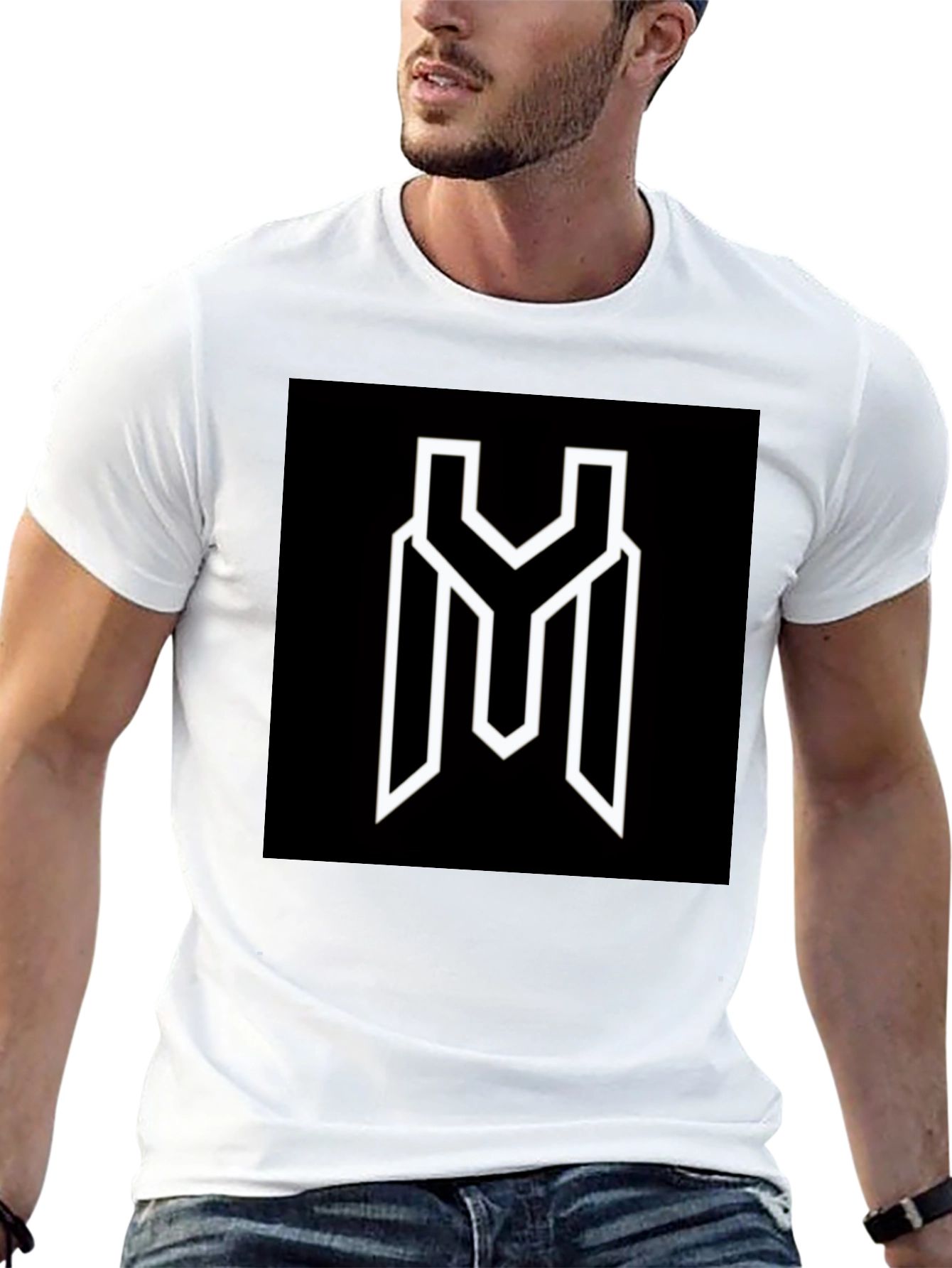 Modern Graphic Tee - Black YM Logo Shirt
