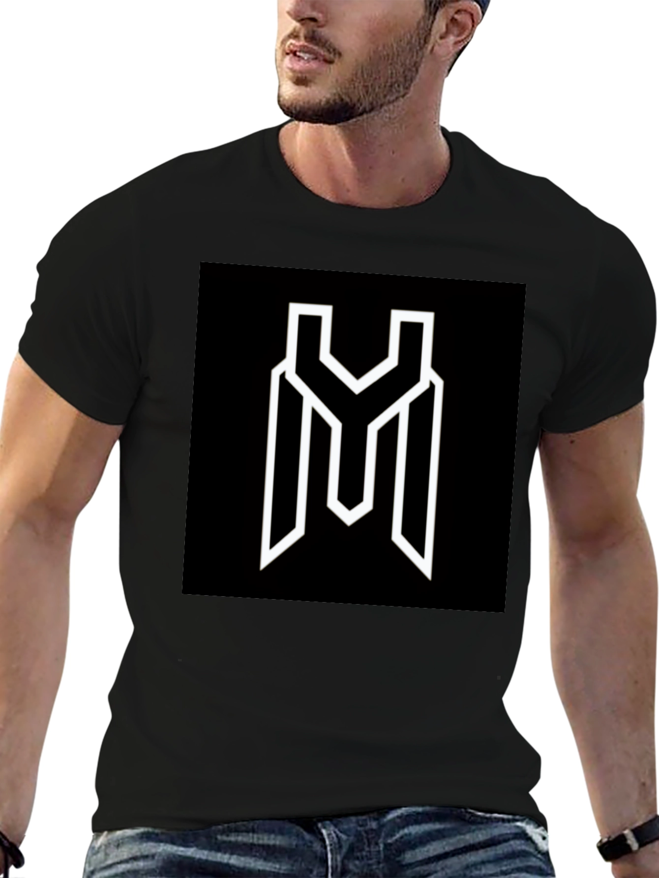 Modern Graphic Tee - Black YM Logo Shirt