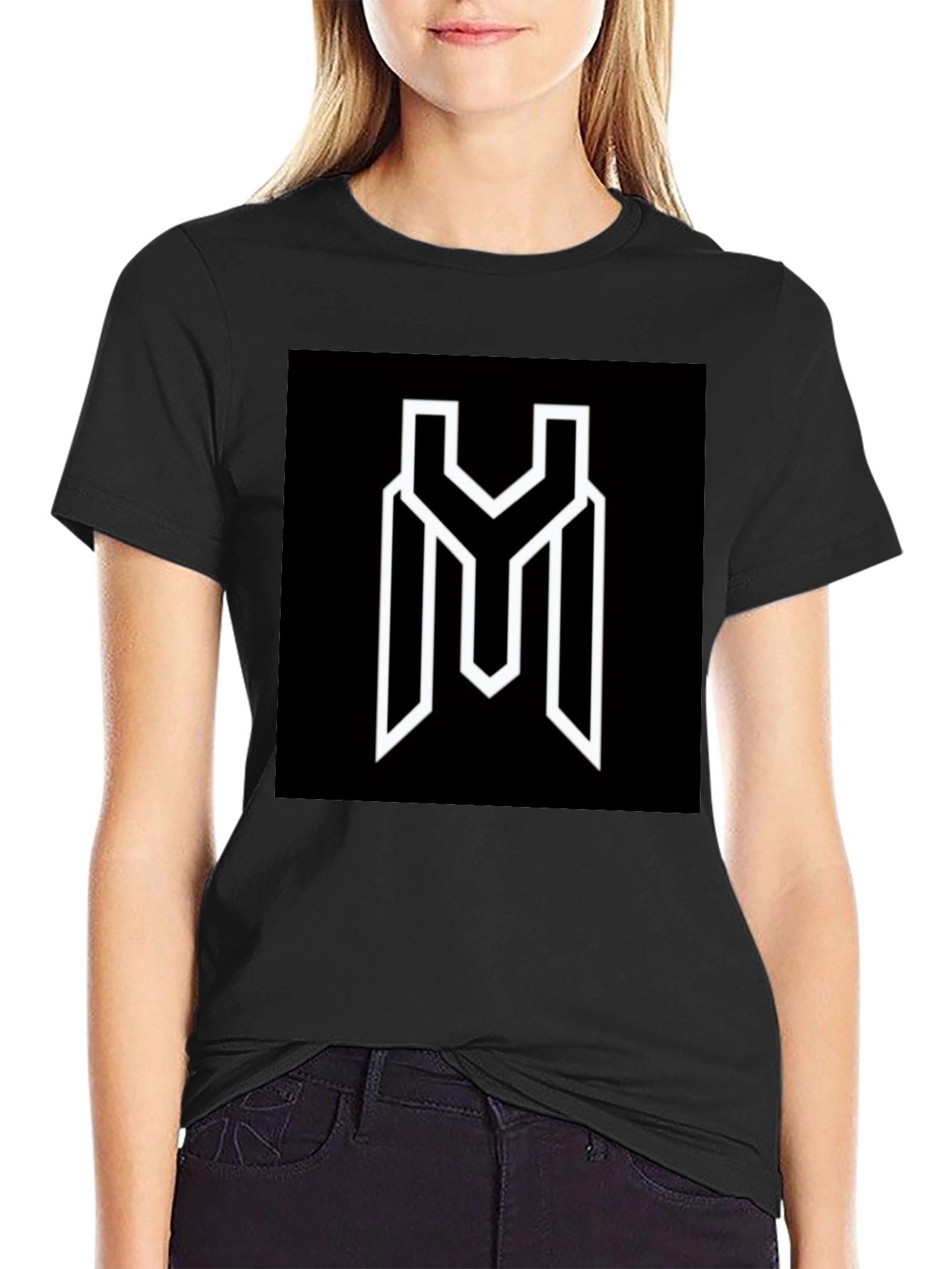 Modern Graphic Tee - Black YM Logo Shirt