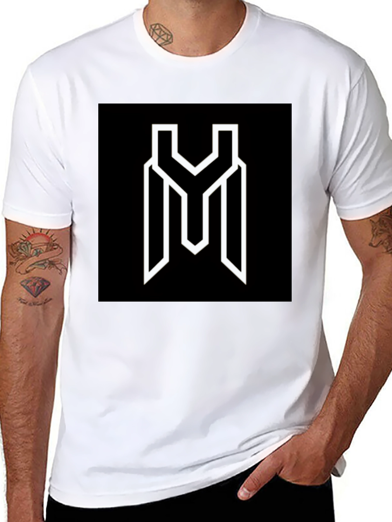 Modern Graphic Tee - Black YM Logo Shirt