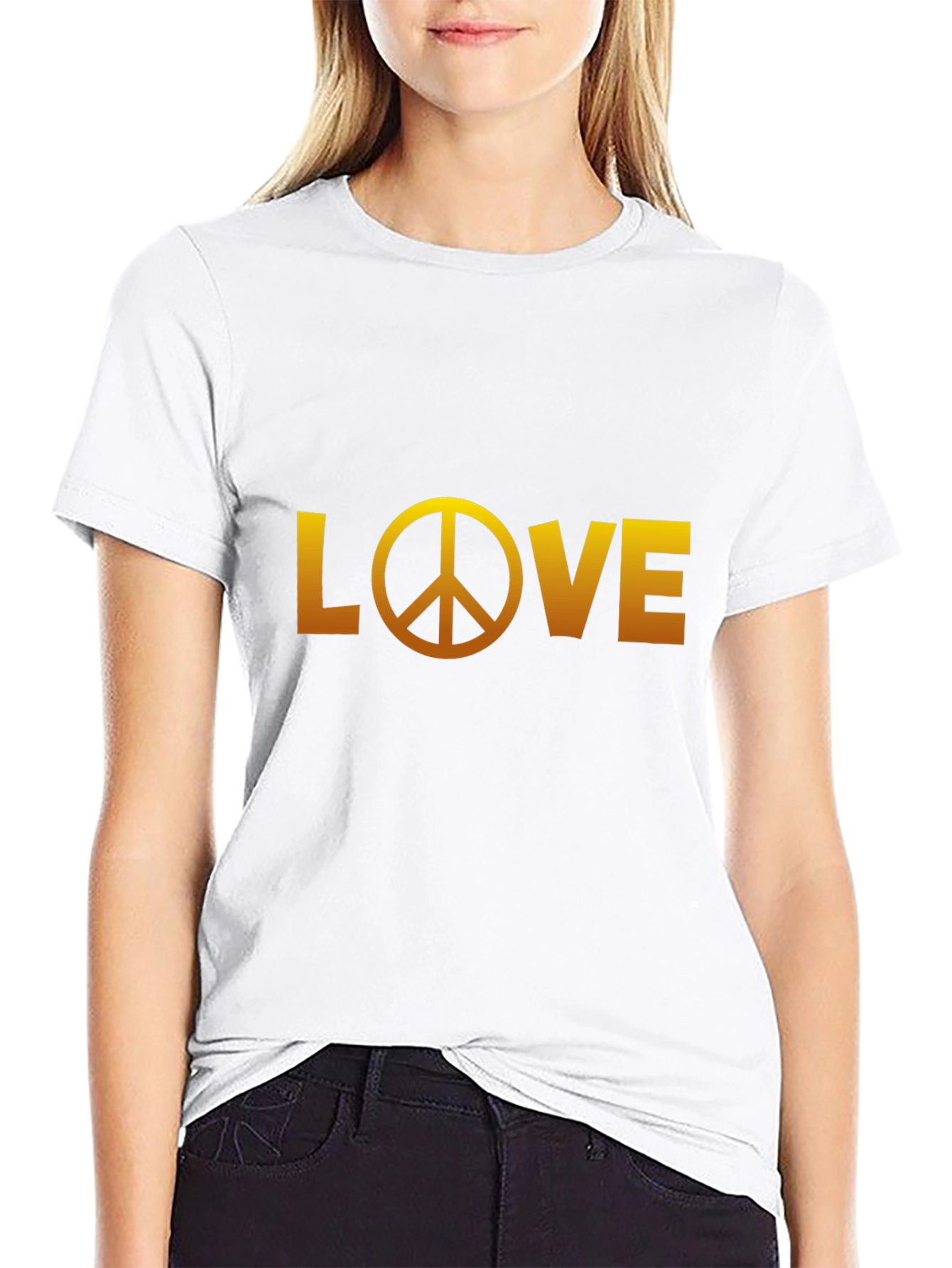 Love Peace Sign Black Graphic Tee
