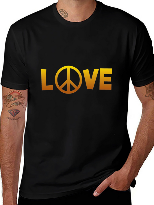 Love Peace Sign Black Graphic Tee
