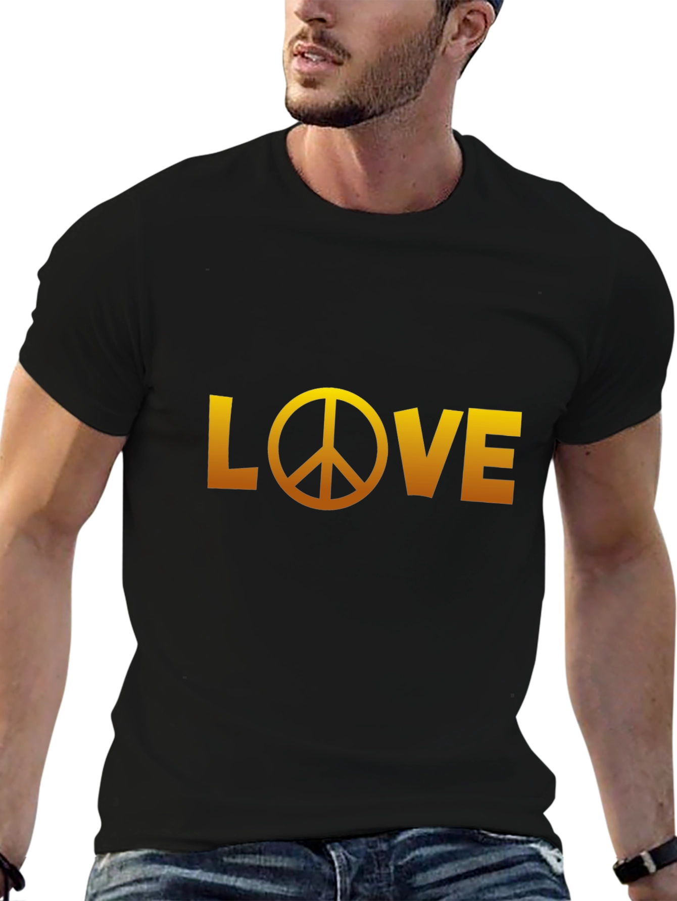 Love Peace Sign Black Graphic Tee