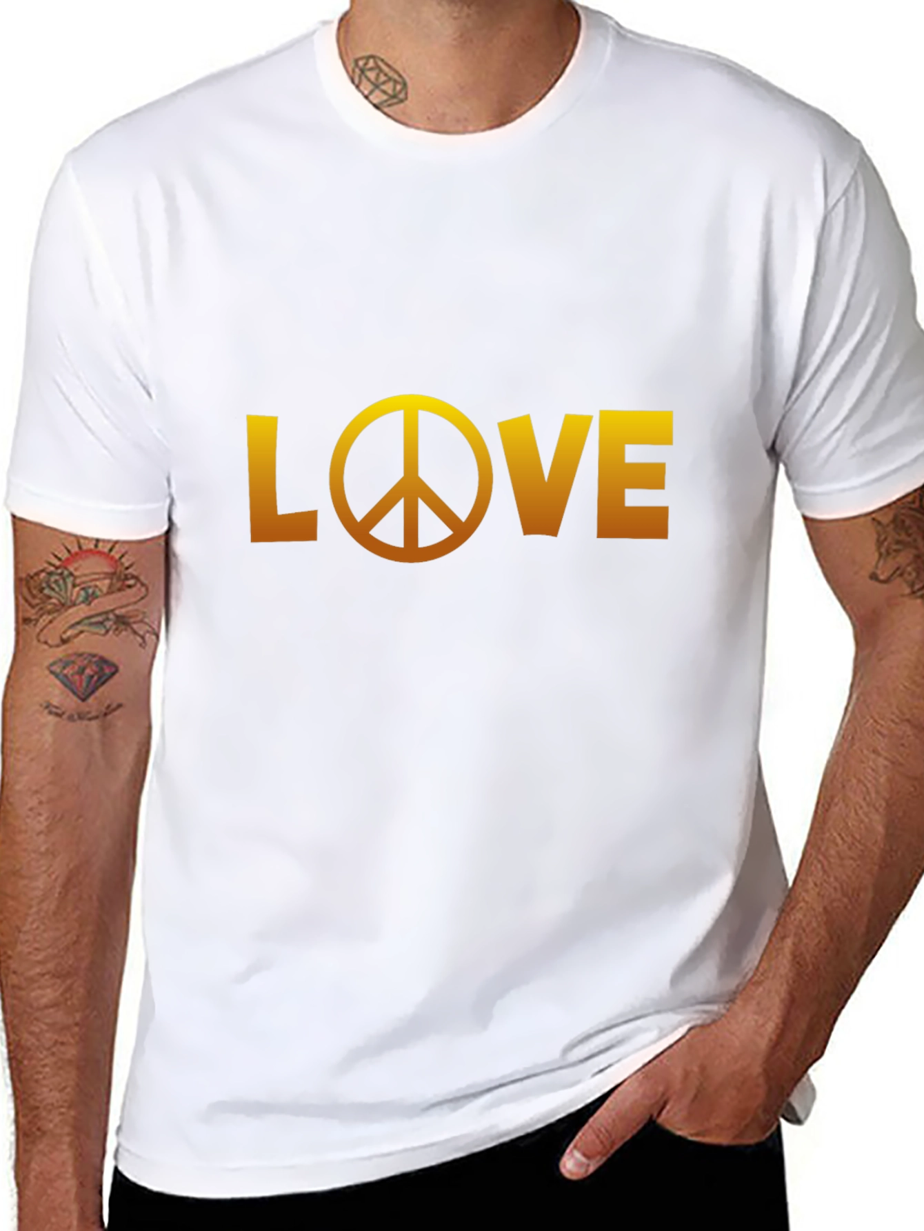 Love Peace Sign Black Graphic Tee