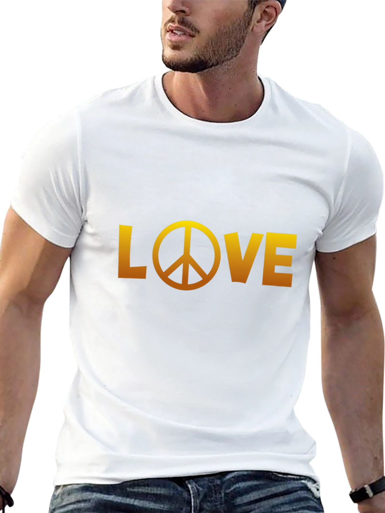 Love Peace Sign Black Graphic Tee