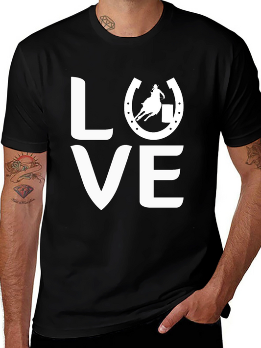 Love Barrel Racing Graphic Tee - Horse Lover Shirt