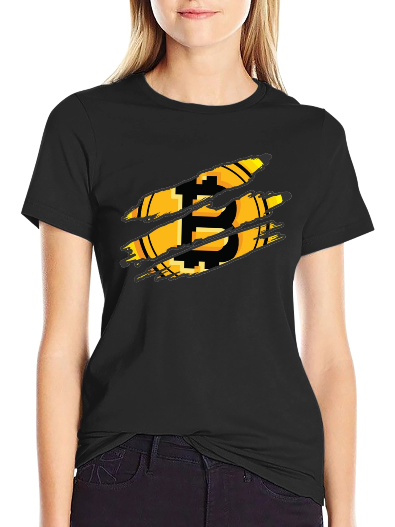 Bitcoin Ripped Black T-Shirt - Crypto Currency Tee
