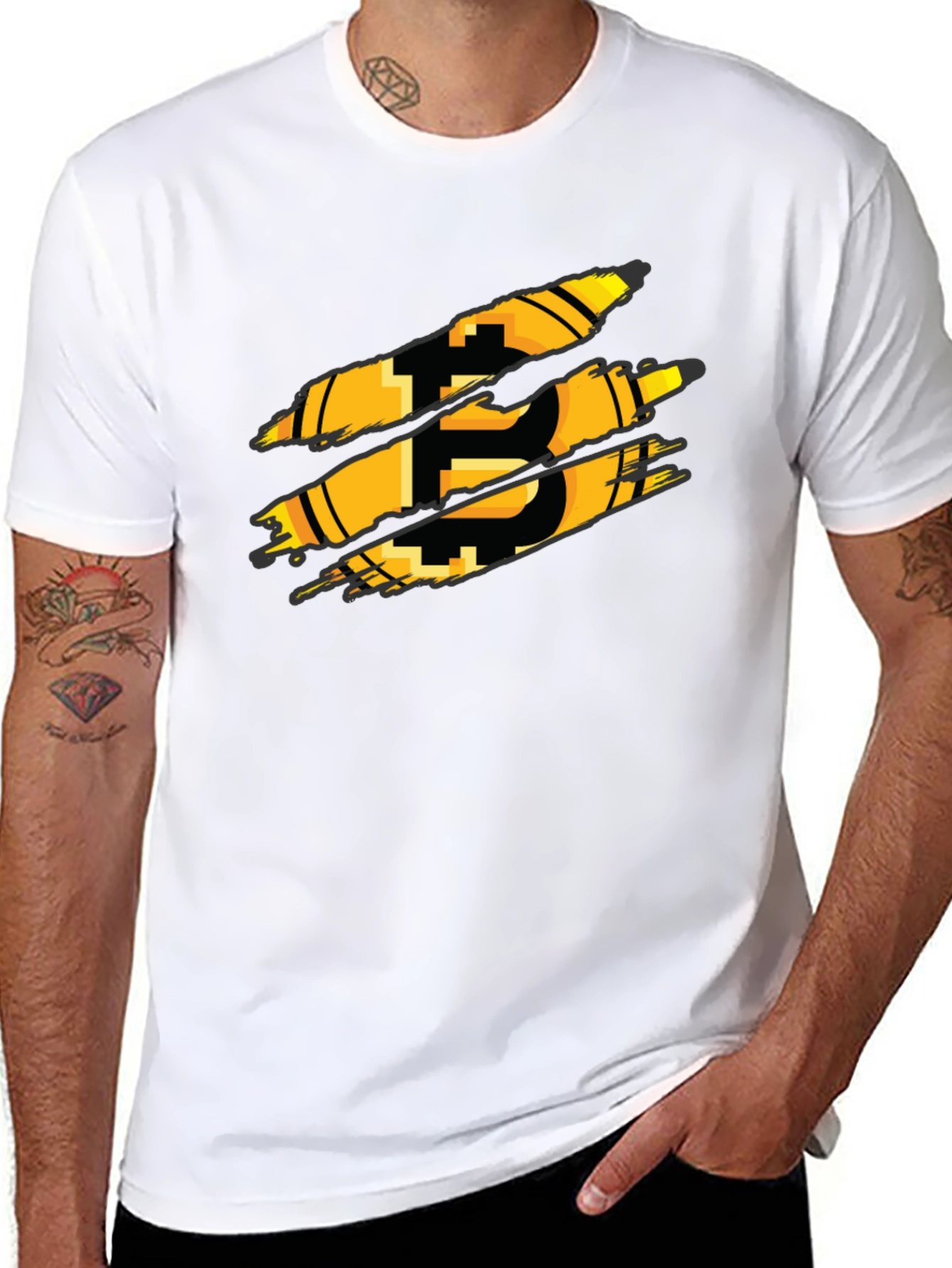 Bitcoin Ripped Black T-Shirt - Crypto Currency Tee