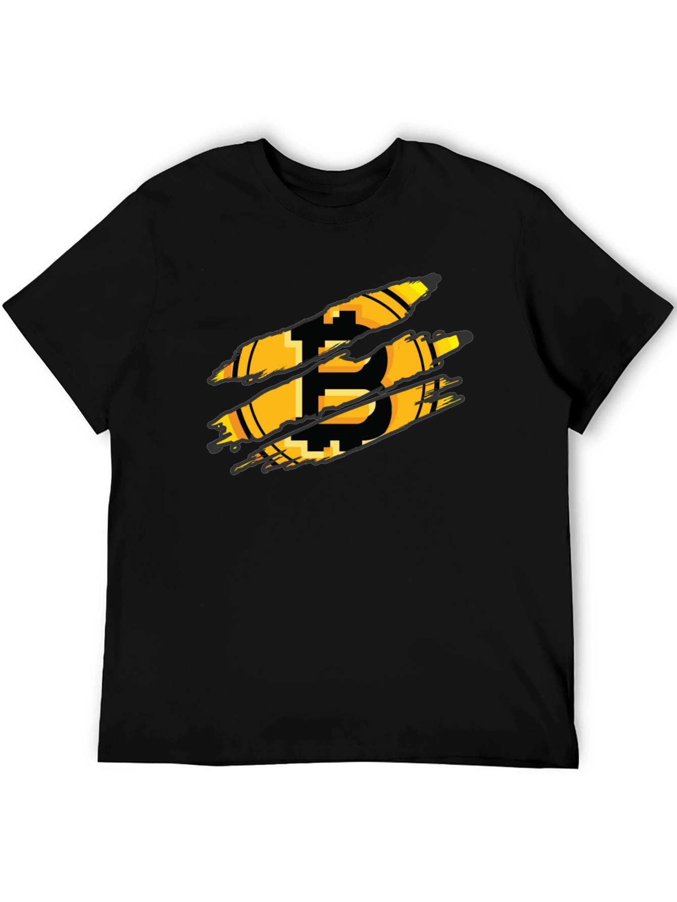 Bitcoin Ripped Black T-Shirt - Crypto Currency Tee