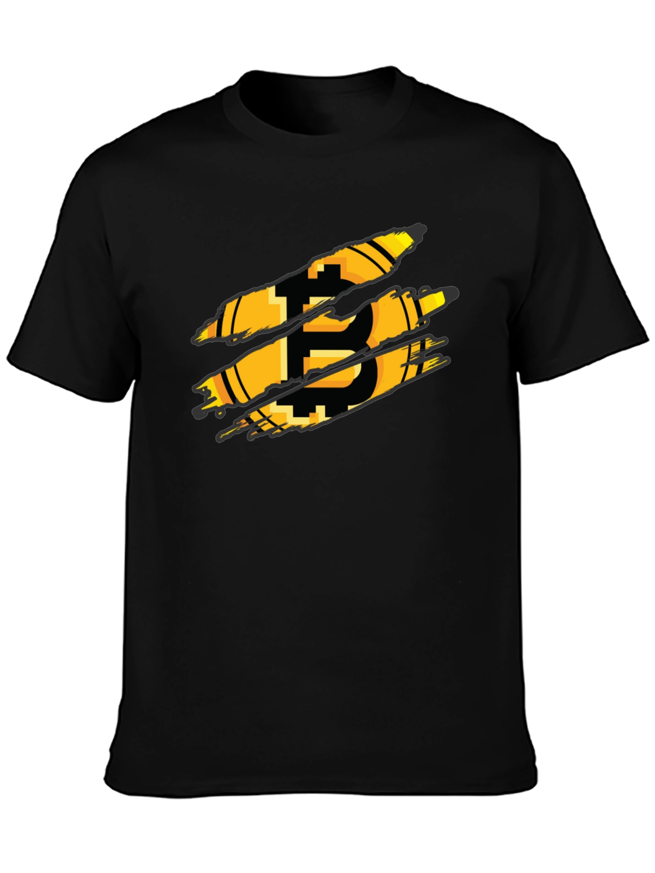 Bitcoin Ripped Black T-Shirt - Crypto Currency Tee