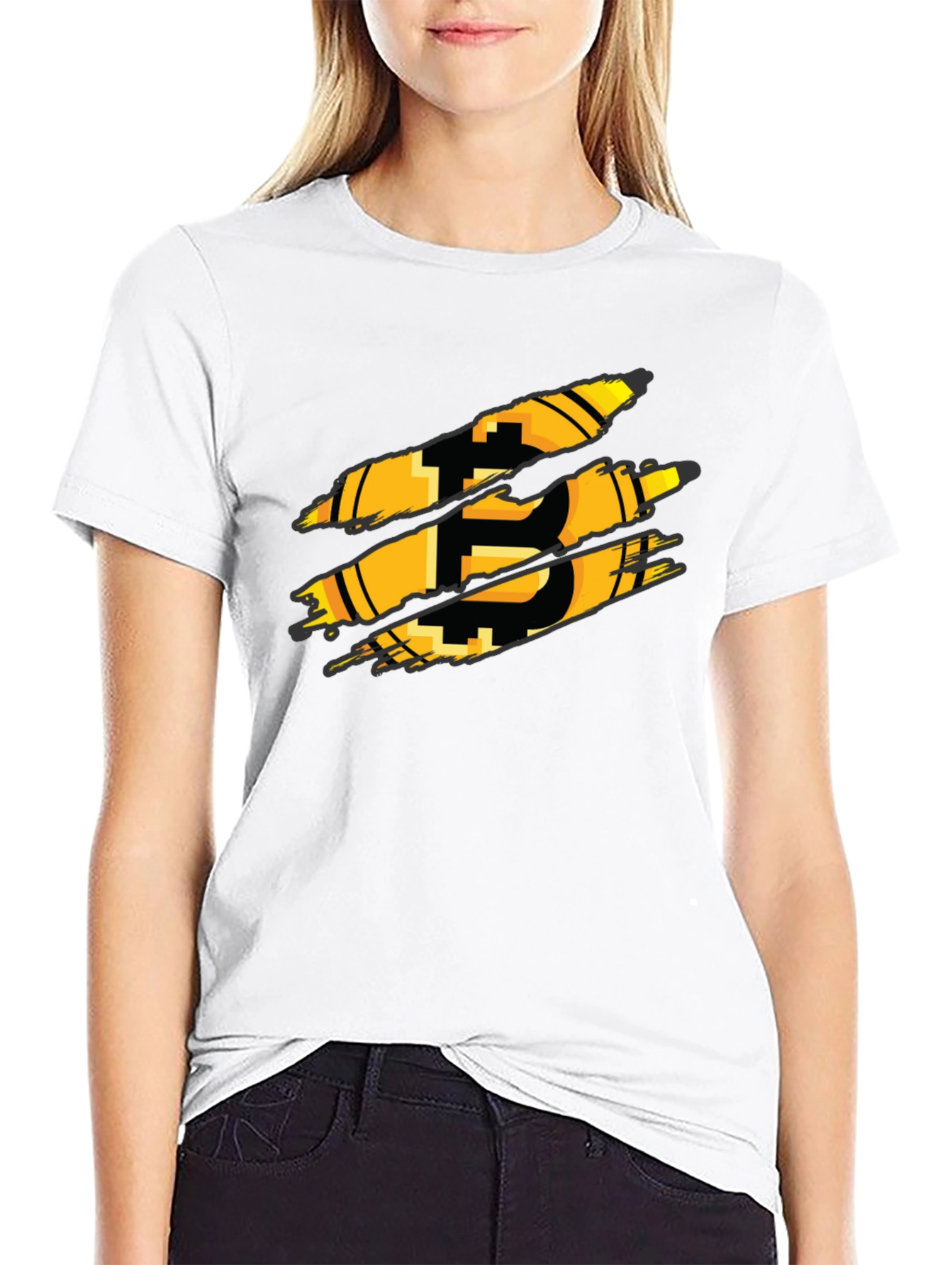 Bitcoin Ripped Black T-Shirt - Crypto Currency Tee