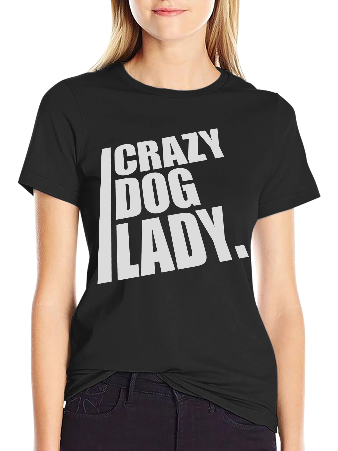 Crazy Dog Lady T-Shirt - Black Cotton Tee