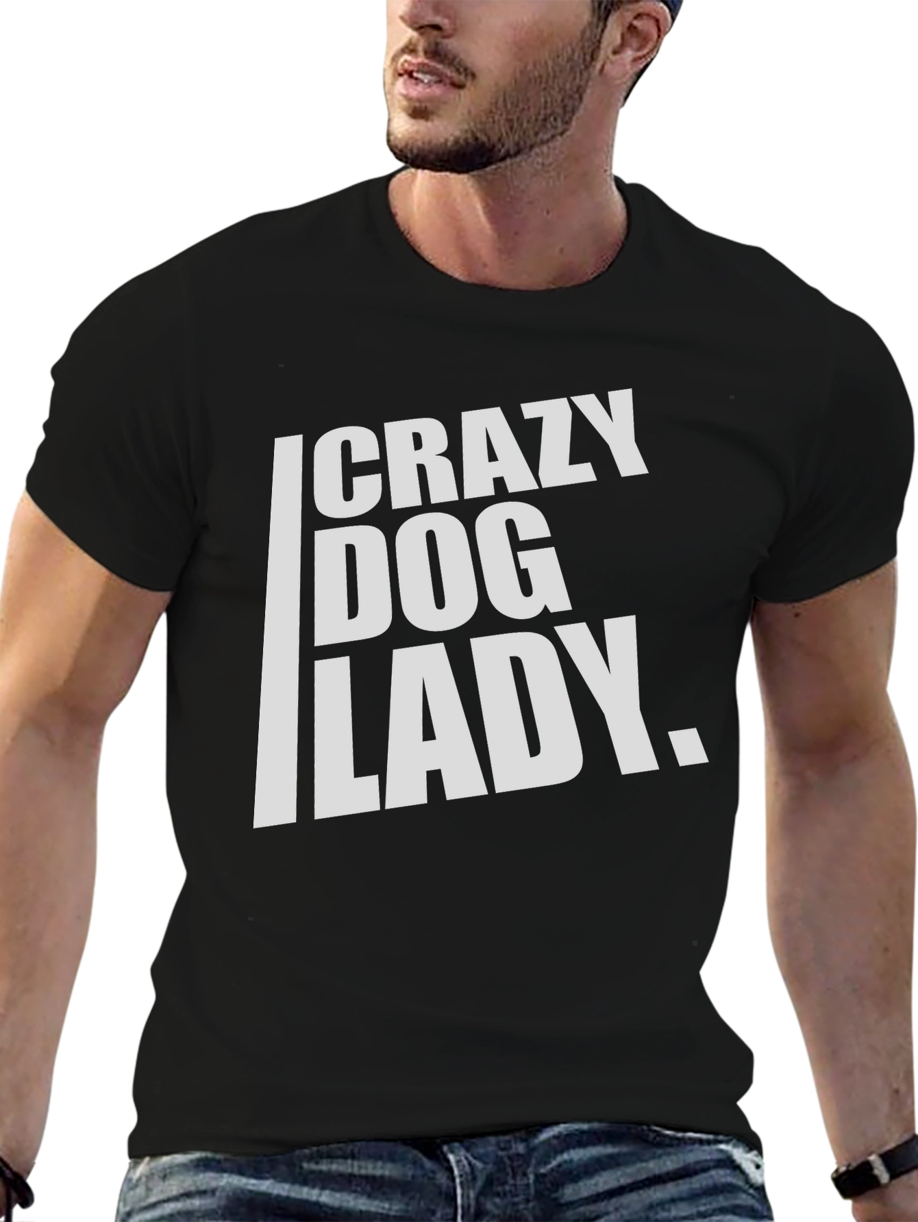 Crazy Dog Lady T-Shirt - Black Cotton Tee