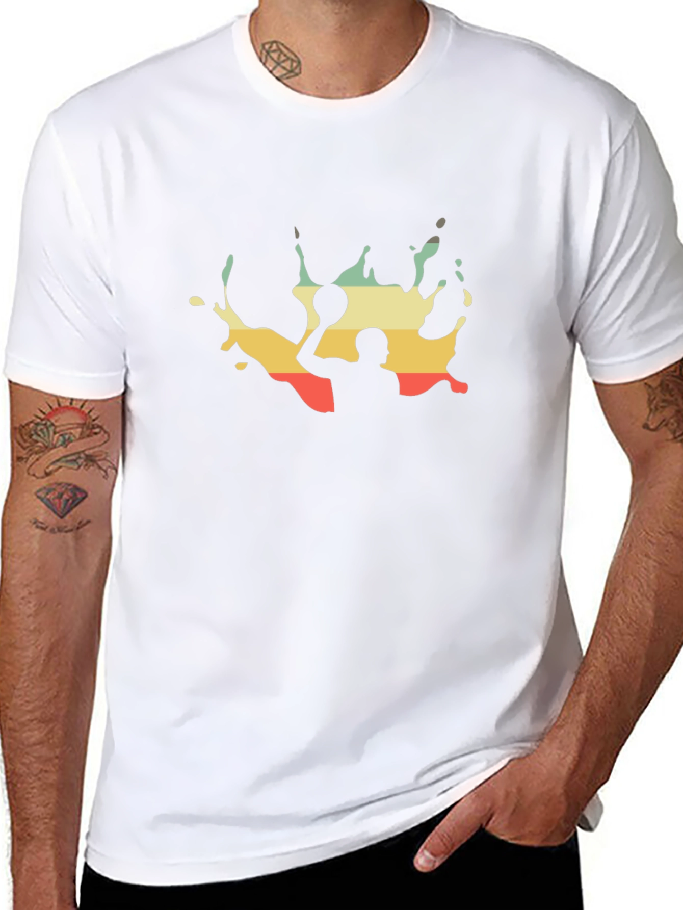Retro Water Polo Player Black T-Shirt
