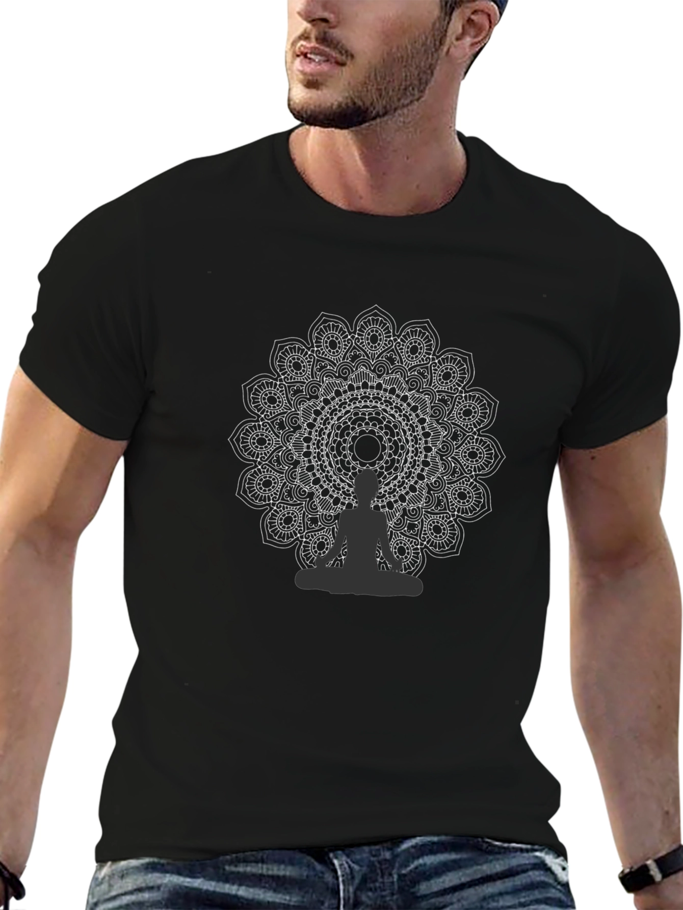 Mandala Buddha Graphic Tee - Black