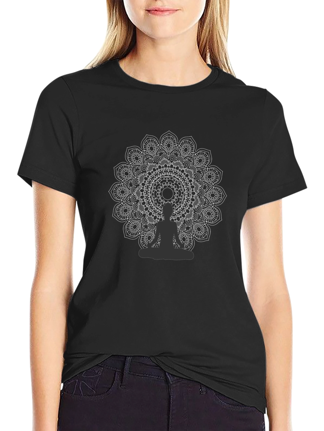 Mandala Buddha Graphic Tee - Black
