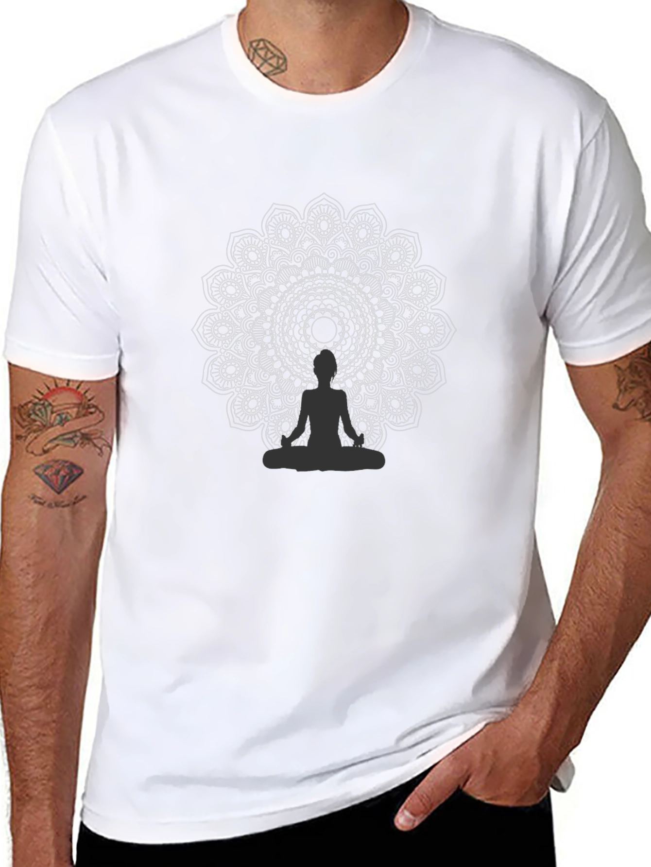 Mandala Buddha Graphic Tee - Black