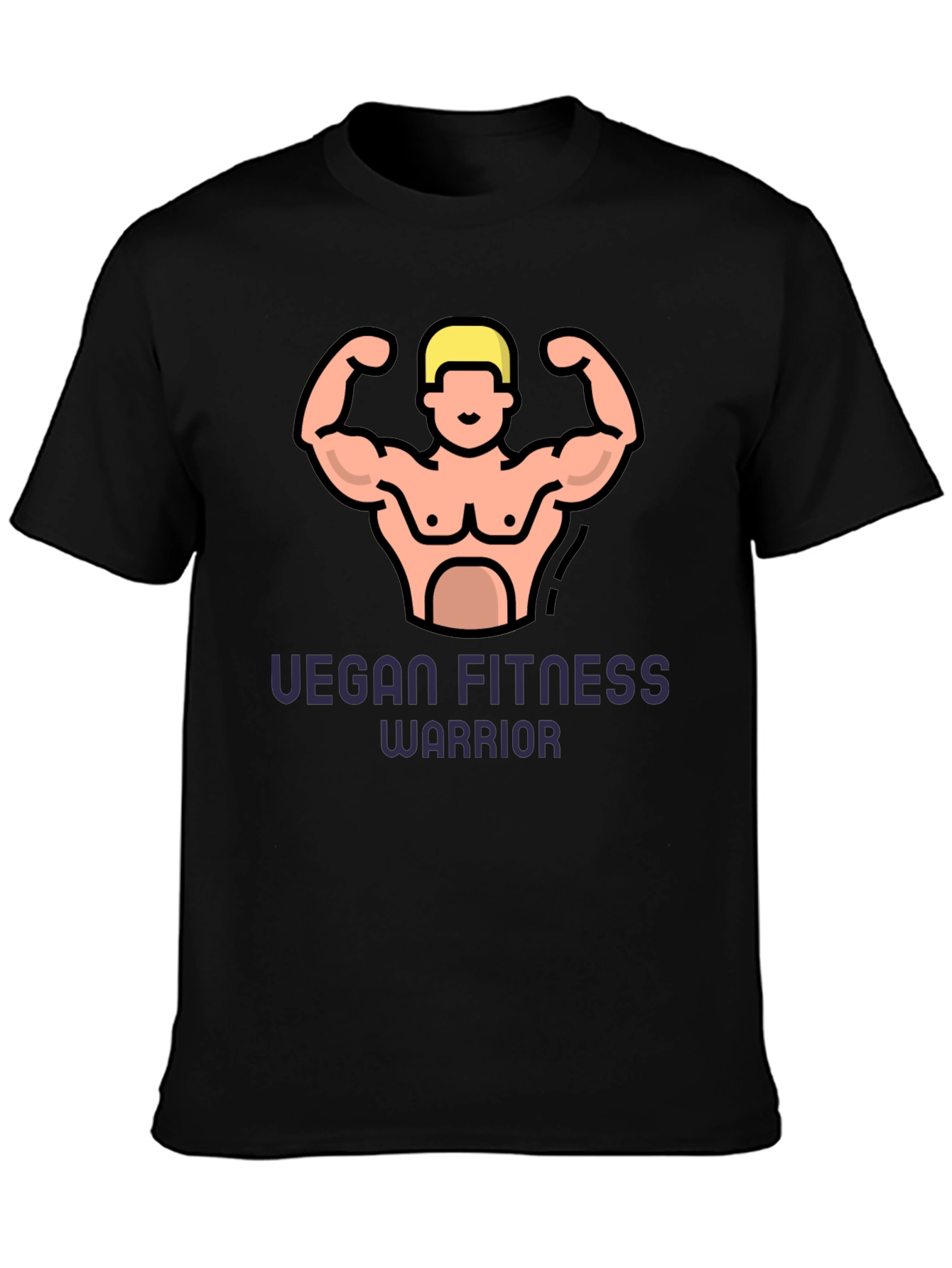 Vegan Fitness Warrior Graphic Tee - Black