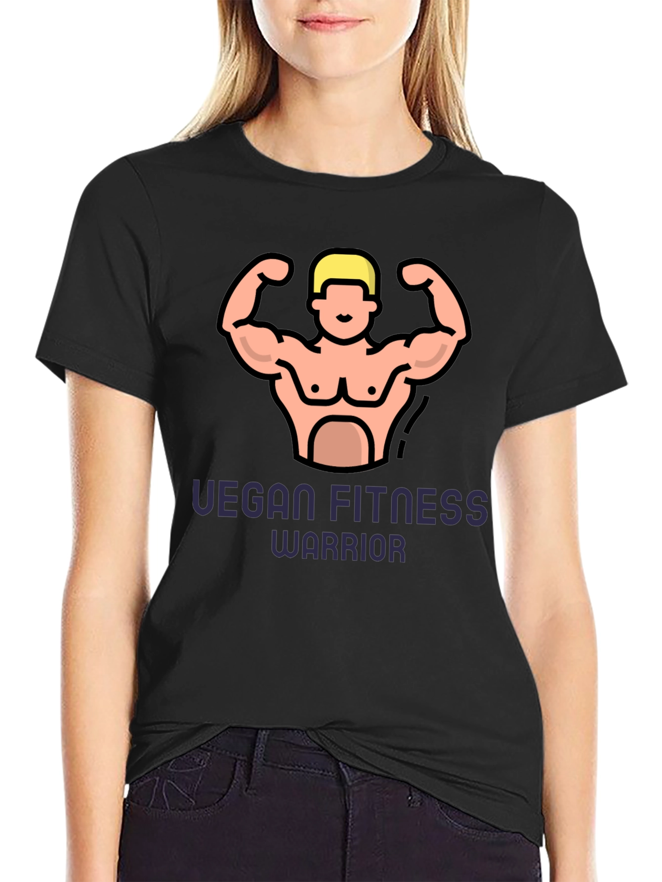 Vegan Fitness Warrior Graphic Tee - Black