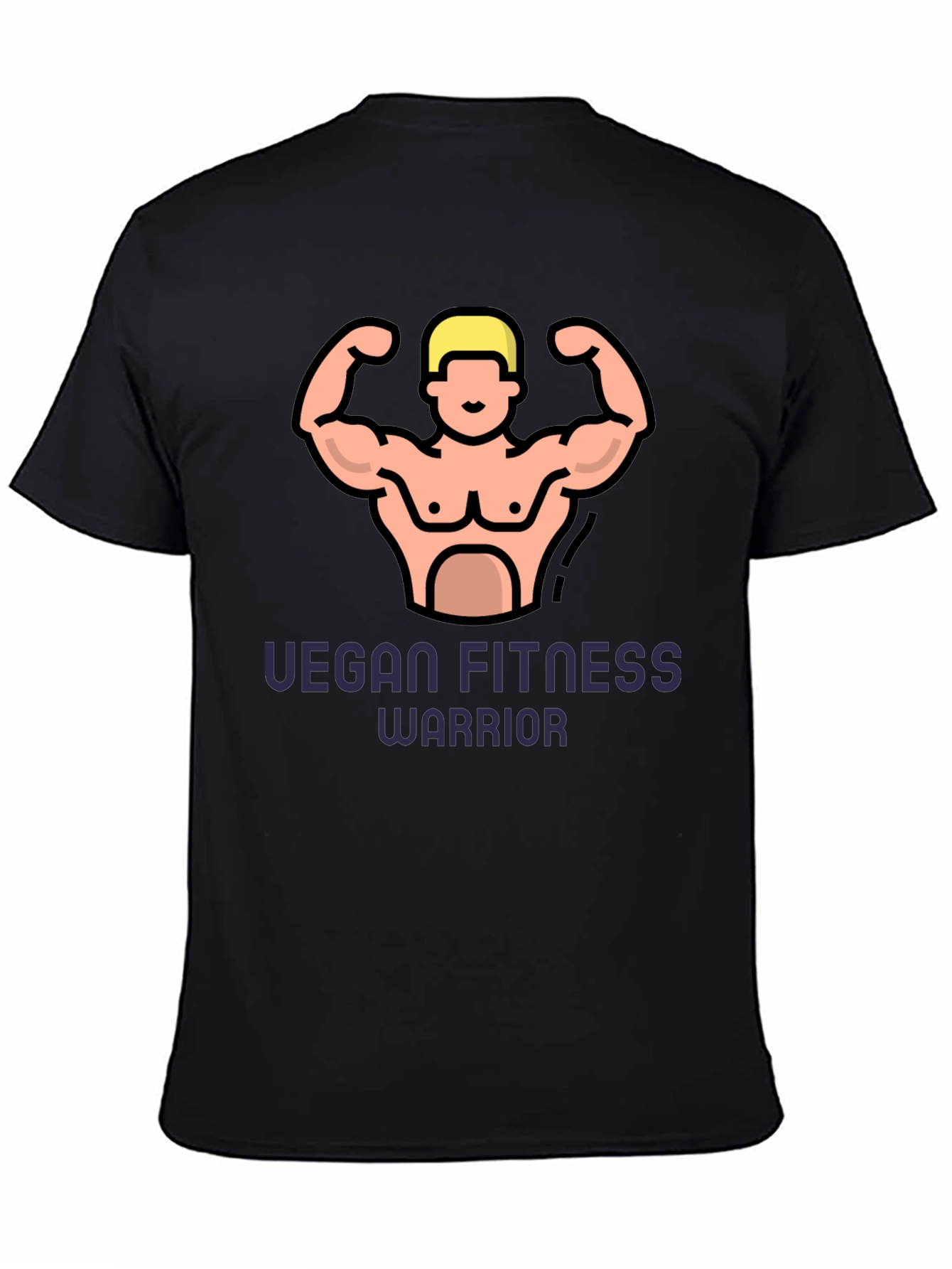 Vegan Fitness Warrior Graphic Tee - Black