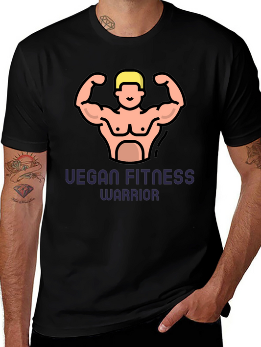 Vegan Fitness Warrior Graphic Tee - Black