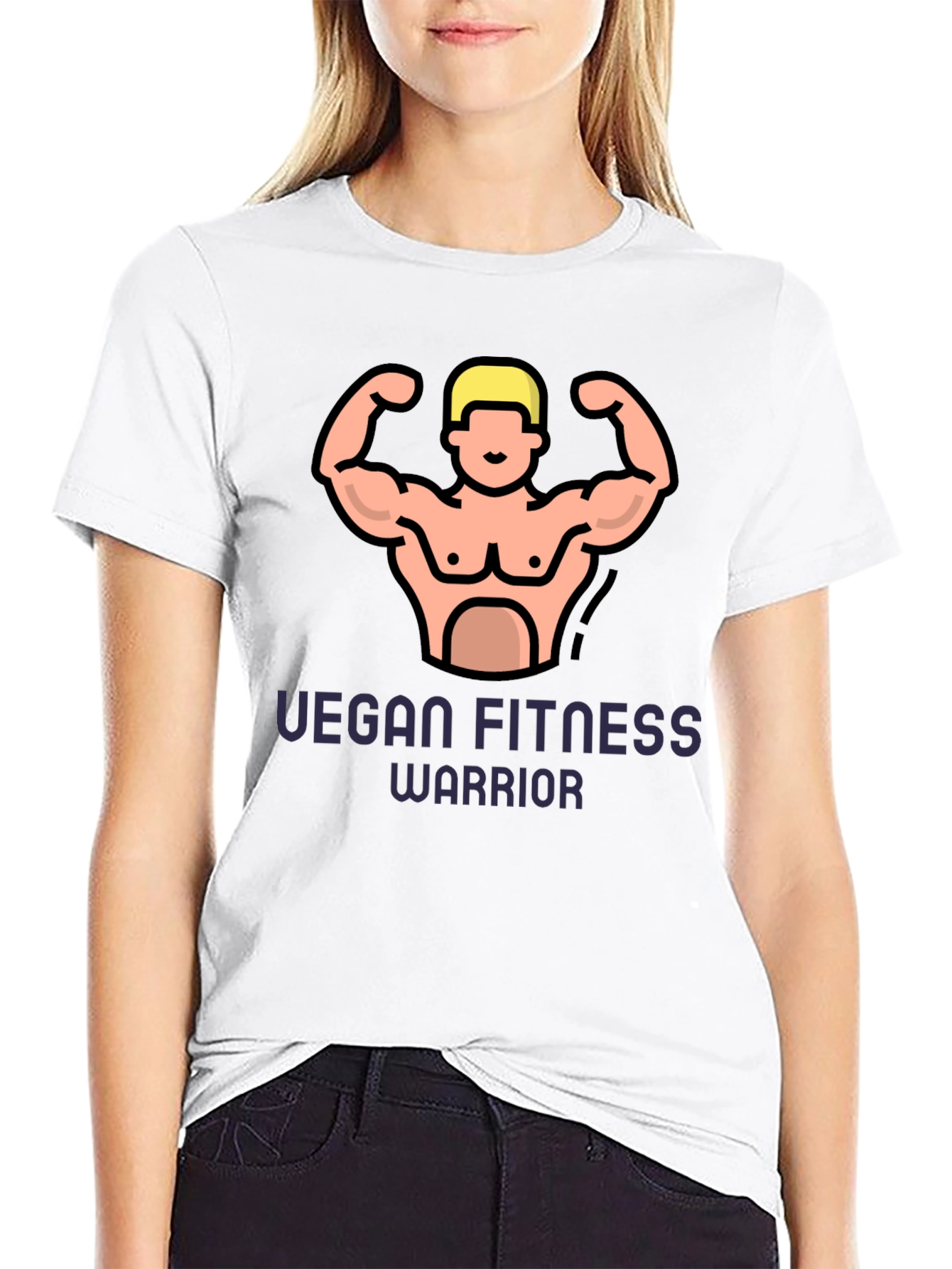 Vegan Fitness Warrior Graphic Tee - Black