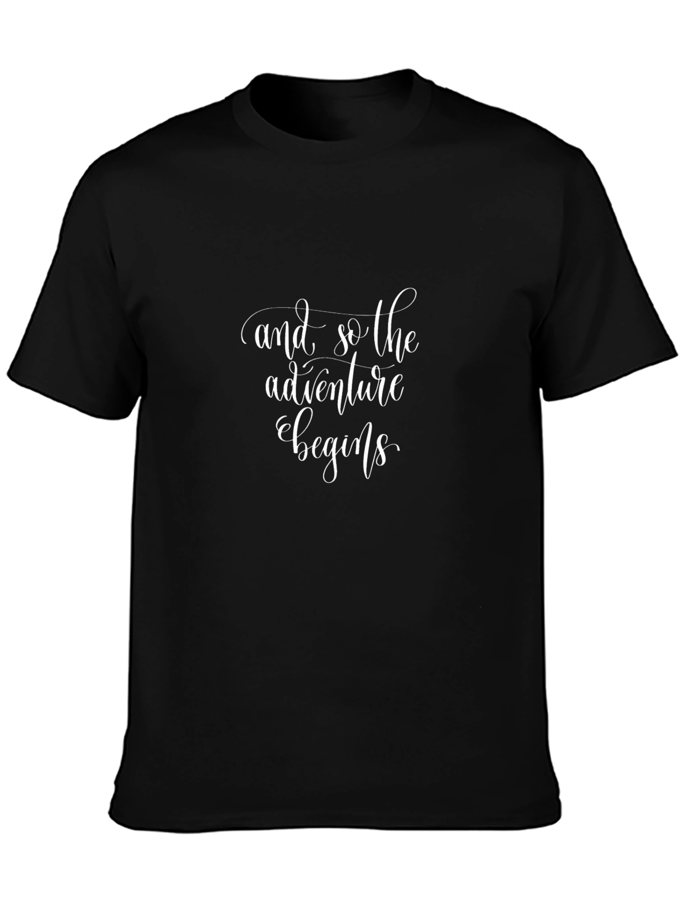 Adventure Begins T-Shirt: Stylish Black Tee