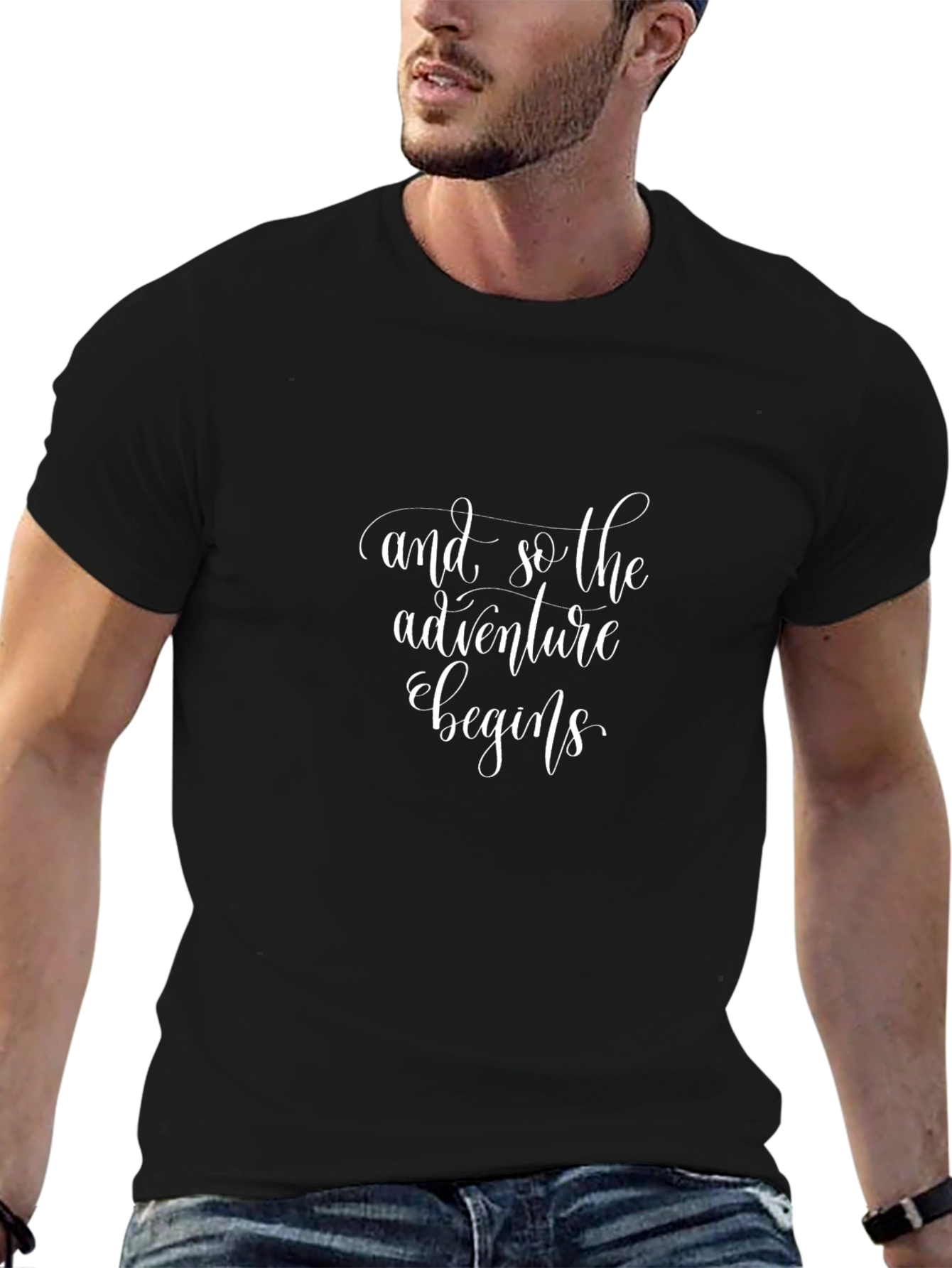 Adventure Begins T-Shirt: Stylish Black Tee