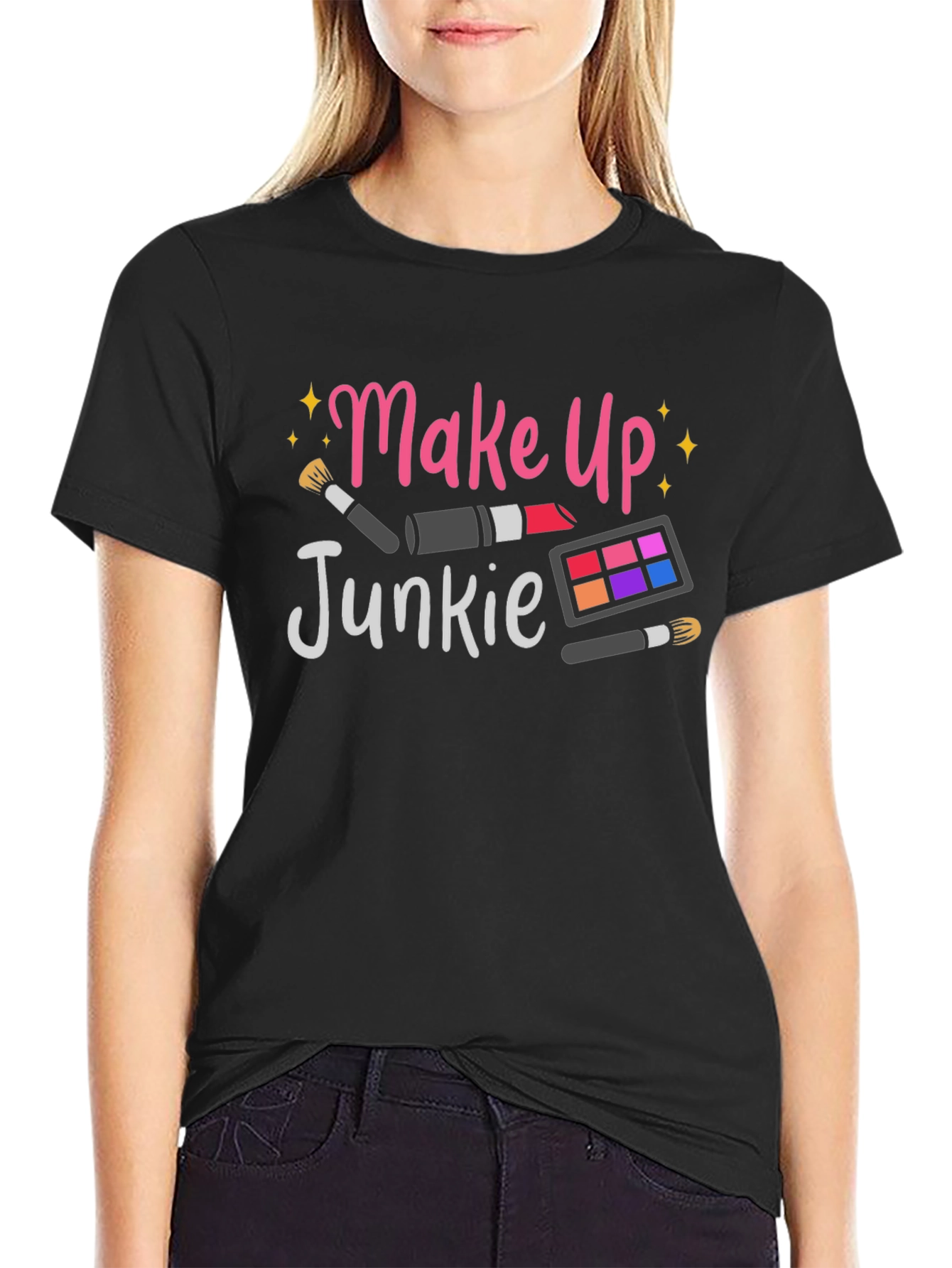 Makeup Junkie Black T-Shirt