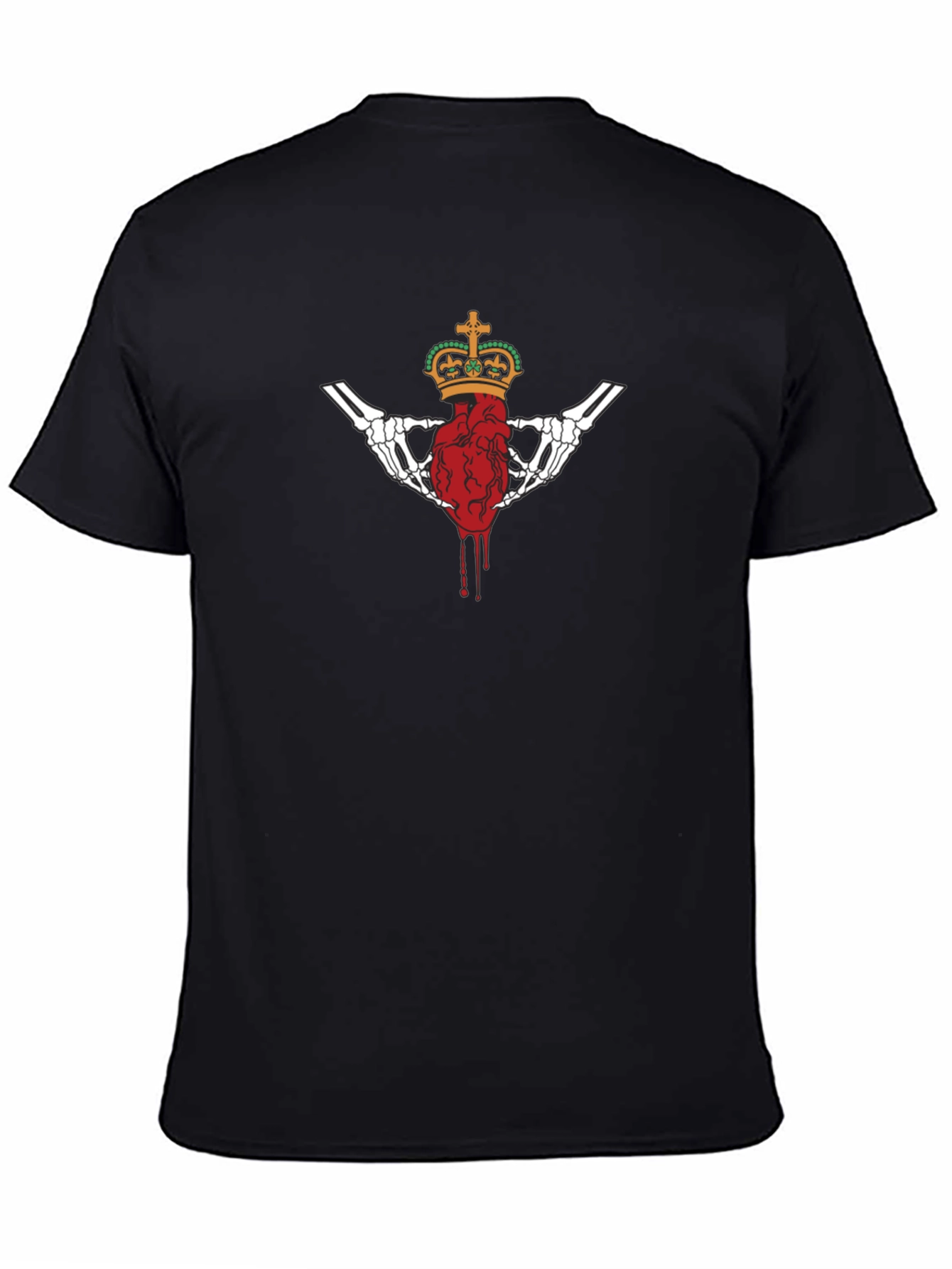 Bleeding Heart Crown Graphic Black T-Shirt