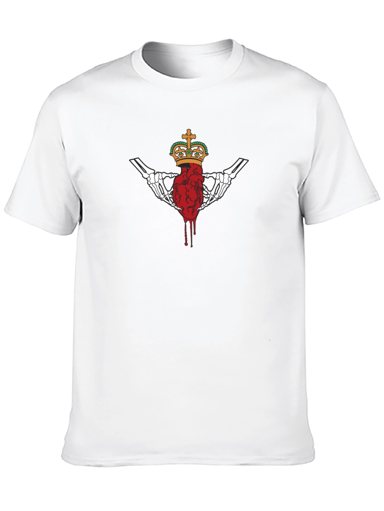 Bleeding Heart Crown Graphic Black T-Shirt