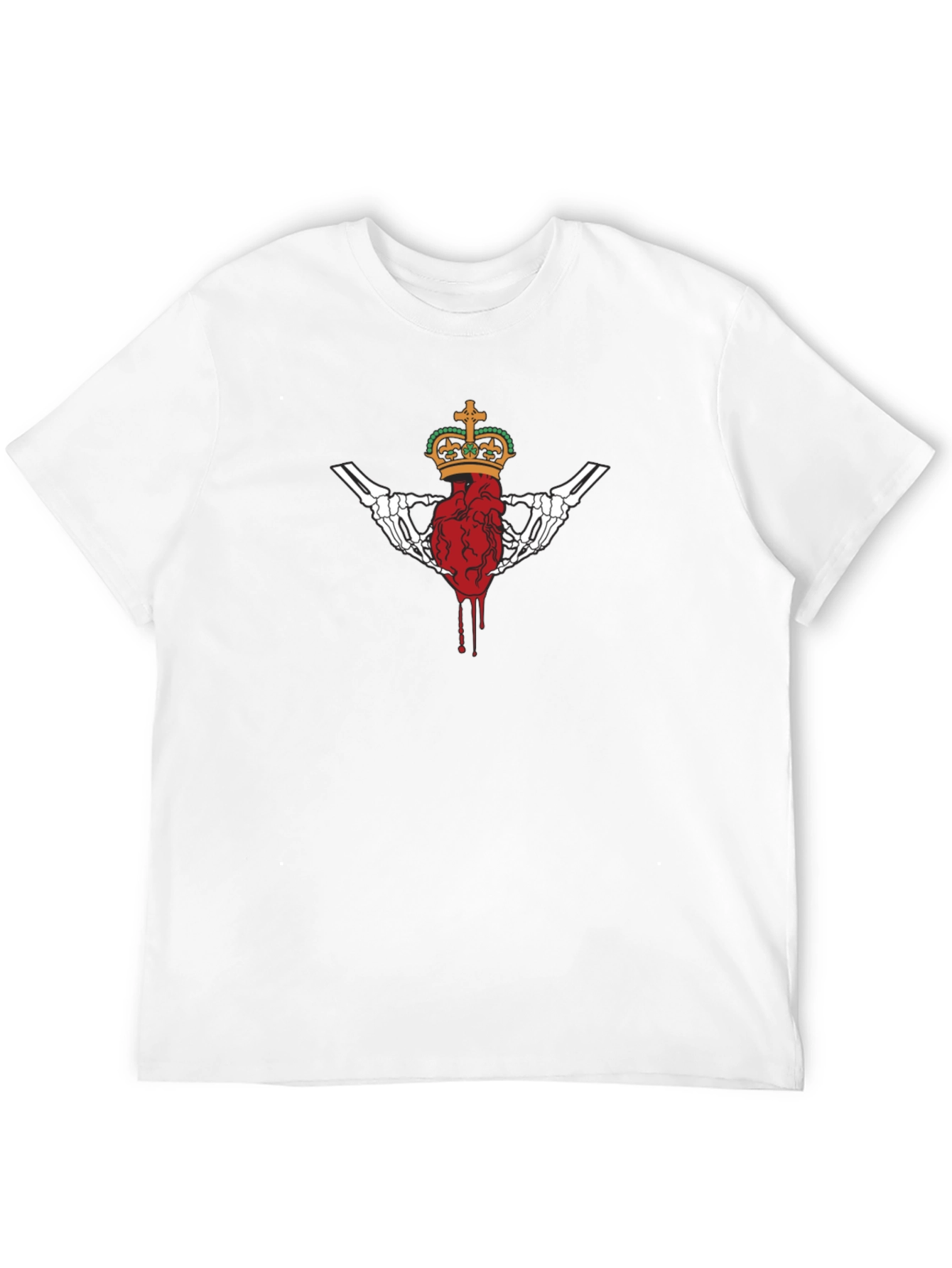 Bleeding Heart Crown Graphic Black T-Shirt