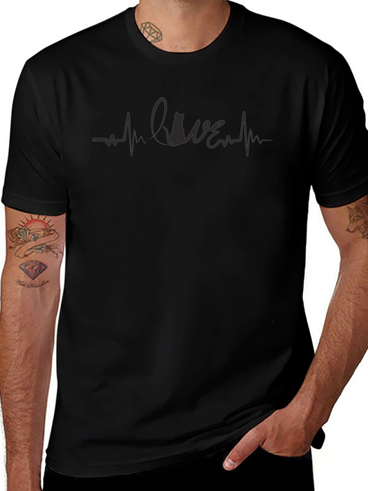 Cat Lover Heartbeat T-Shirt - Unisex Design