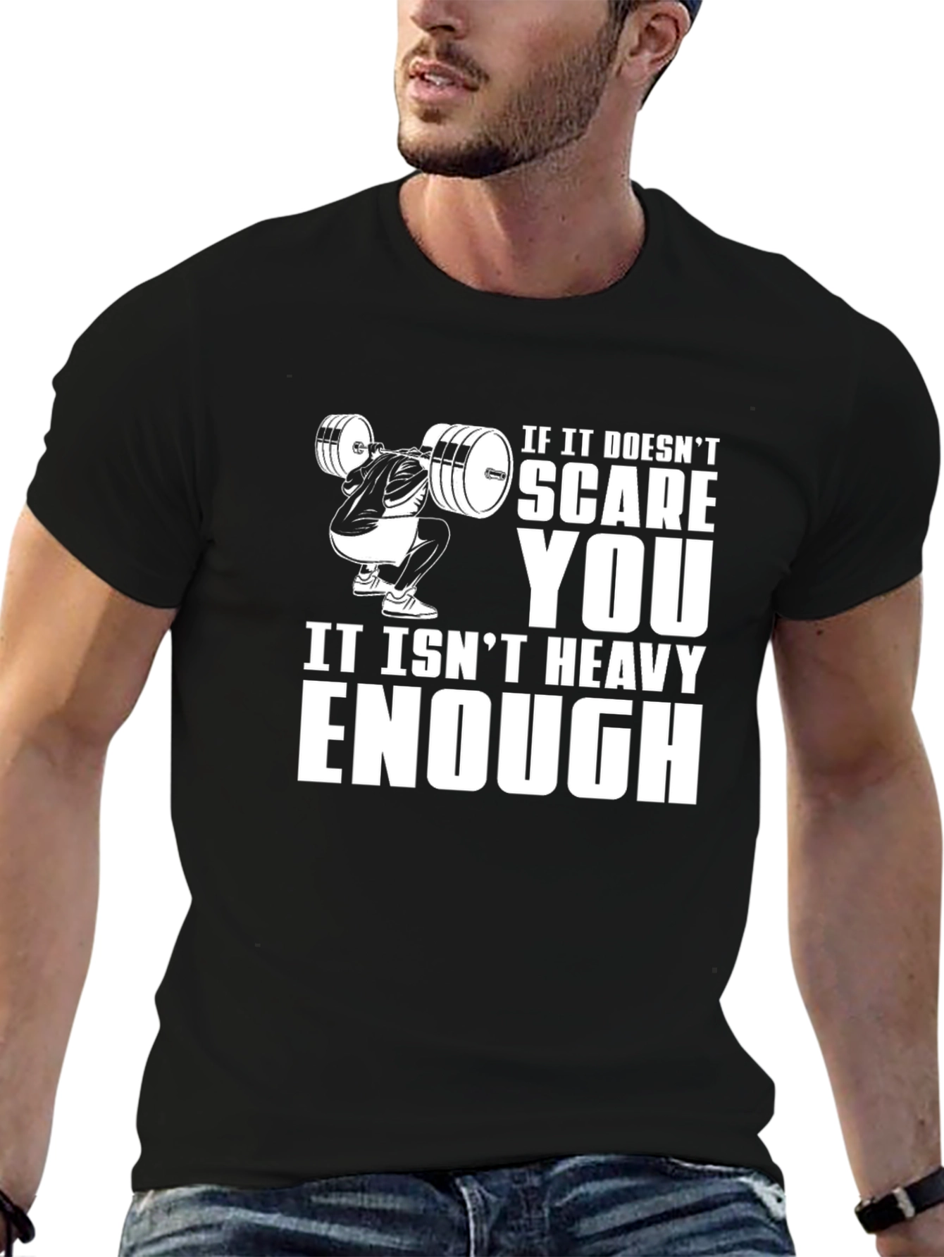 Heavy Enough Black Graphic T-Shirt