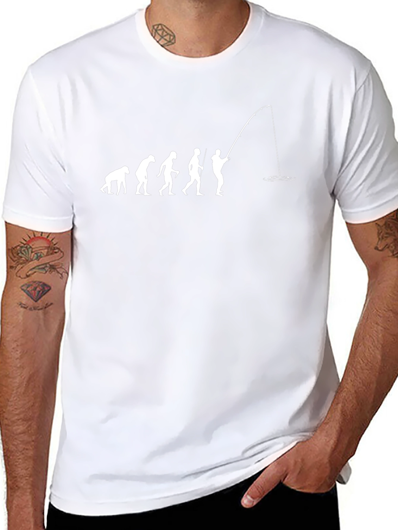 Evolution of Fishing Black T-Shirt
