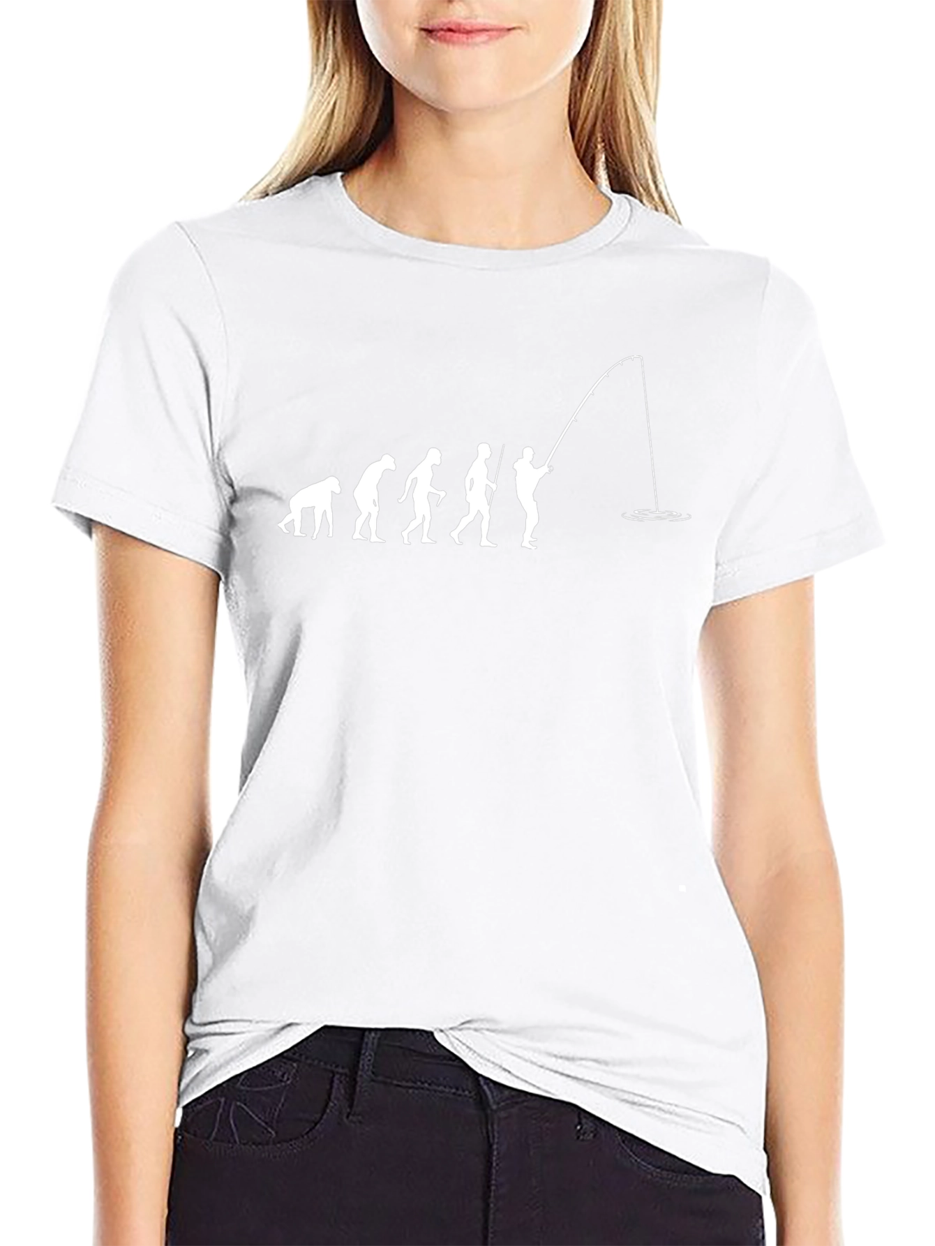 Evolution of Fishing Black T-Shirt