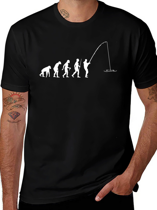 Evolution of Fishing Black T-Shirt