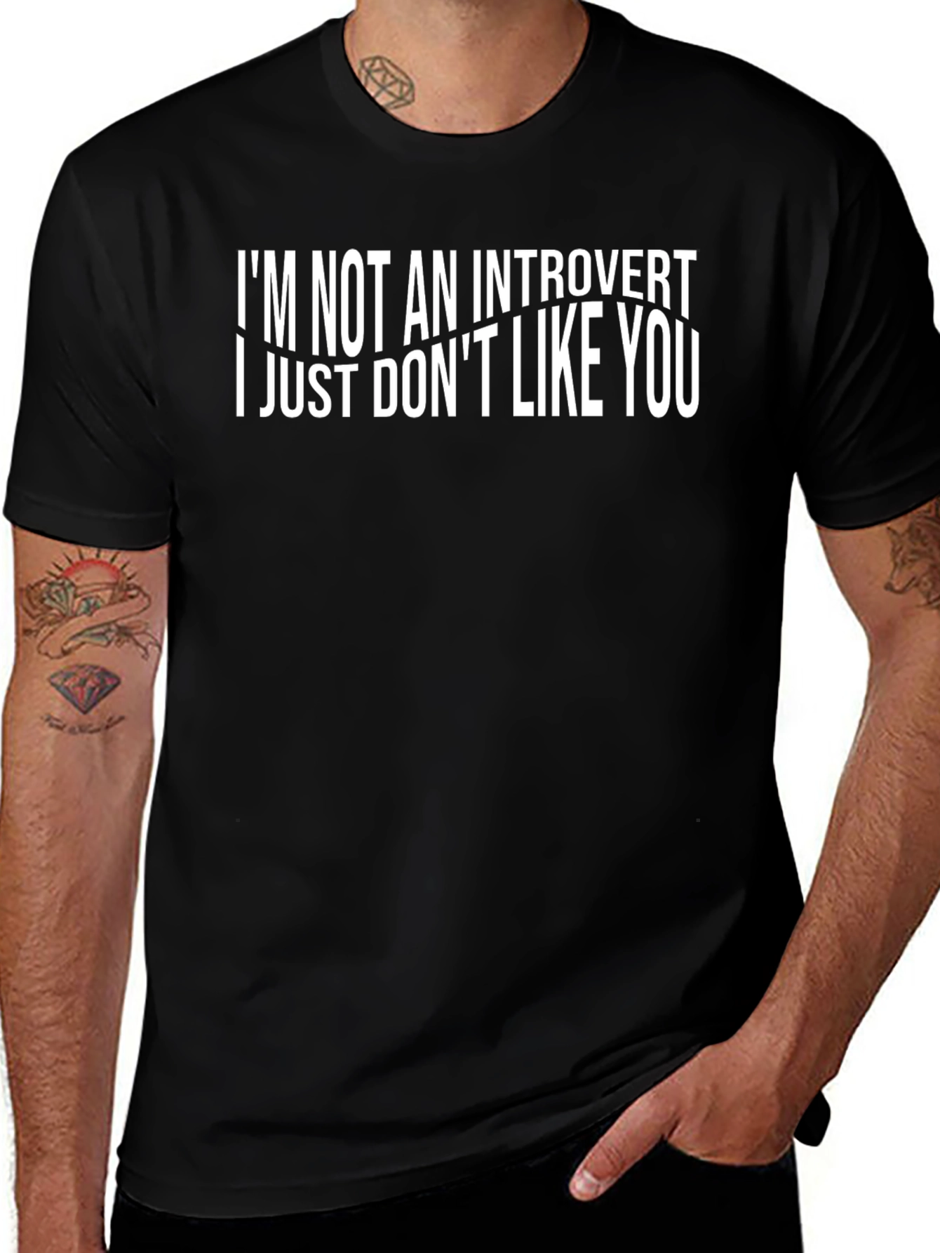 Introvert Humor Graphic Tee - Black