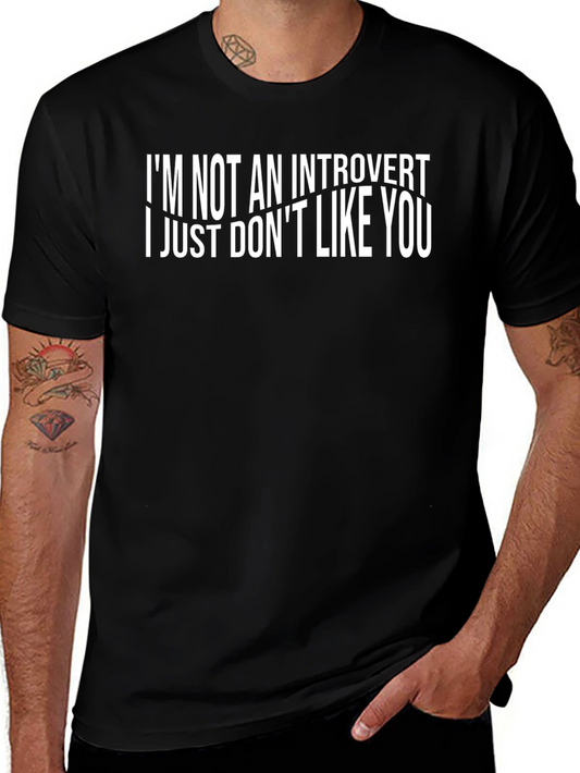 Introvert Humor Graphic Tee - Black