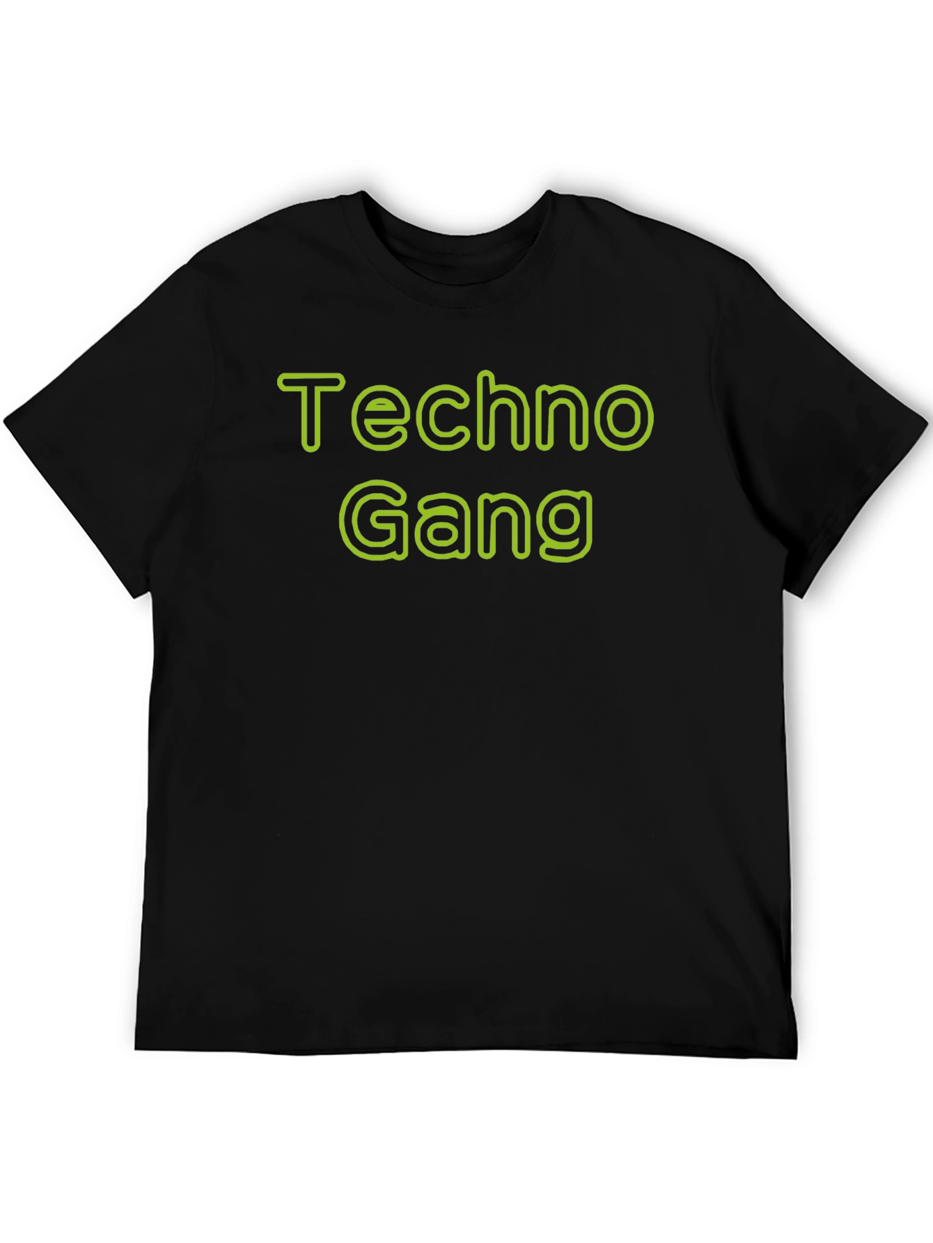 Techno Gang Graphic T-Shirt - Black Crew Neck Tee