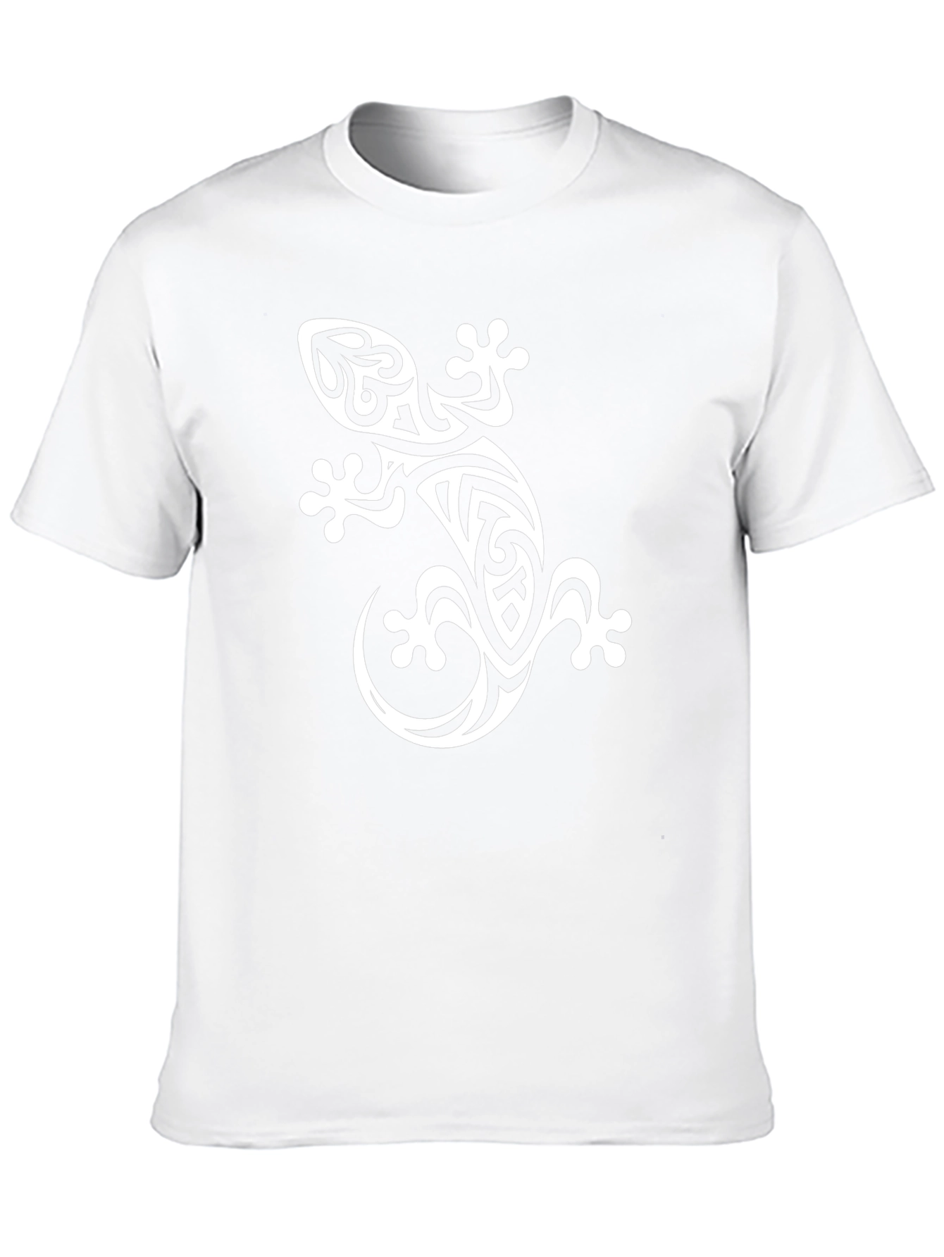 Tribal Gecko Graphic Print Black T-Shirt