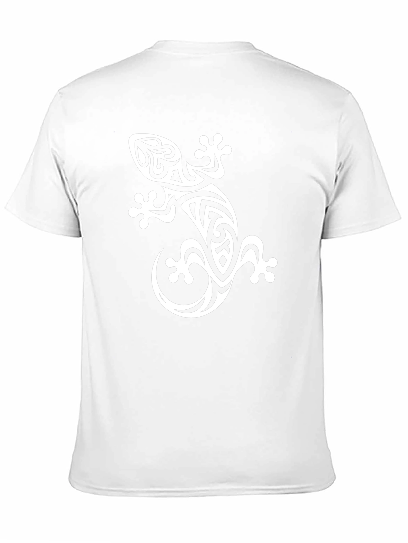 Tribal Gecko Graphic Print Black T-Shirt